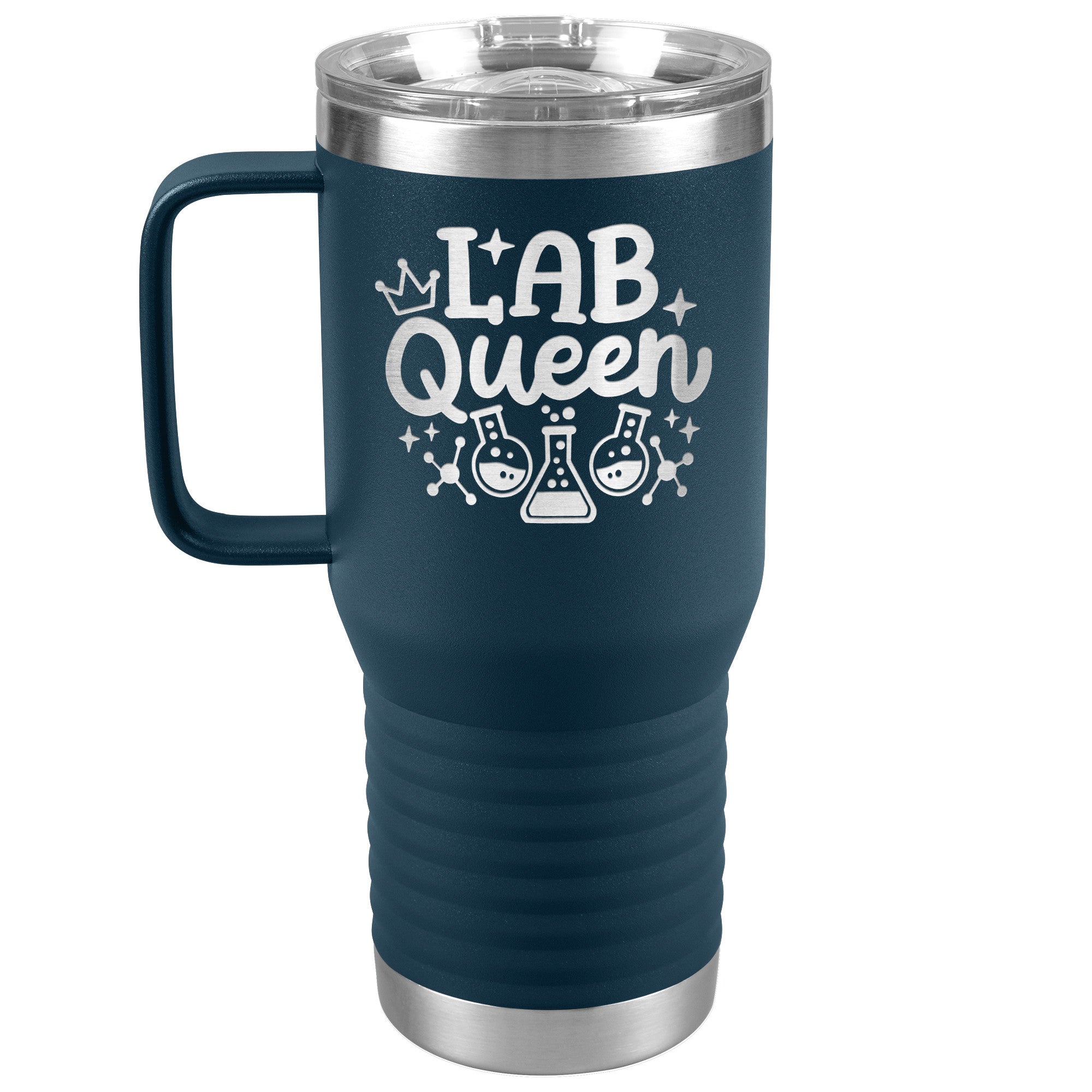 20 oz Lab Queen Travel Tumbler with Lab Vials - Stylish Science Enthusiast's Choice!