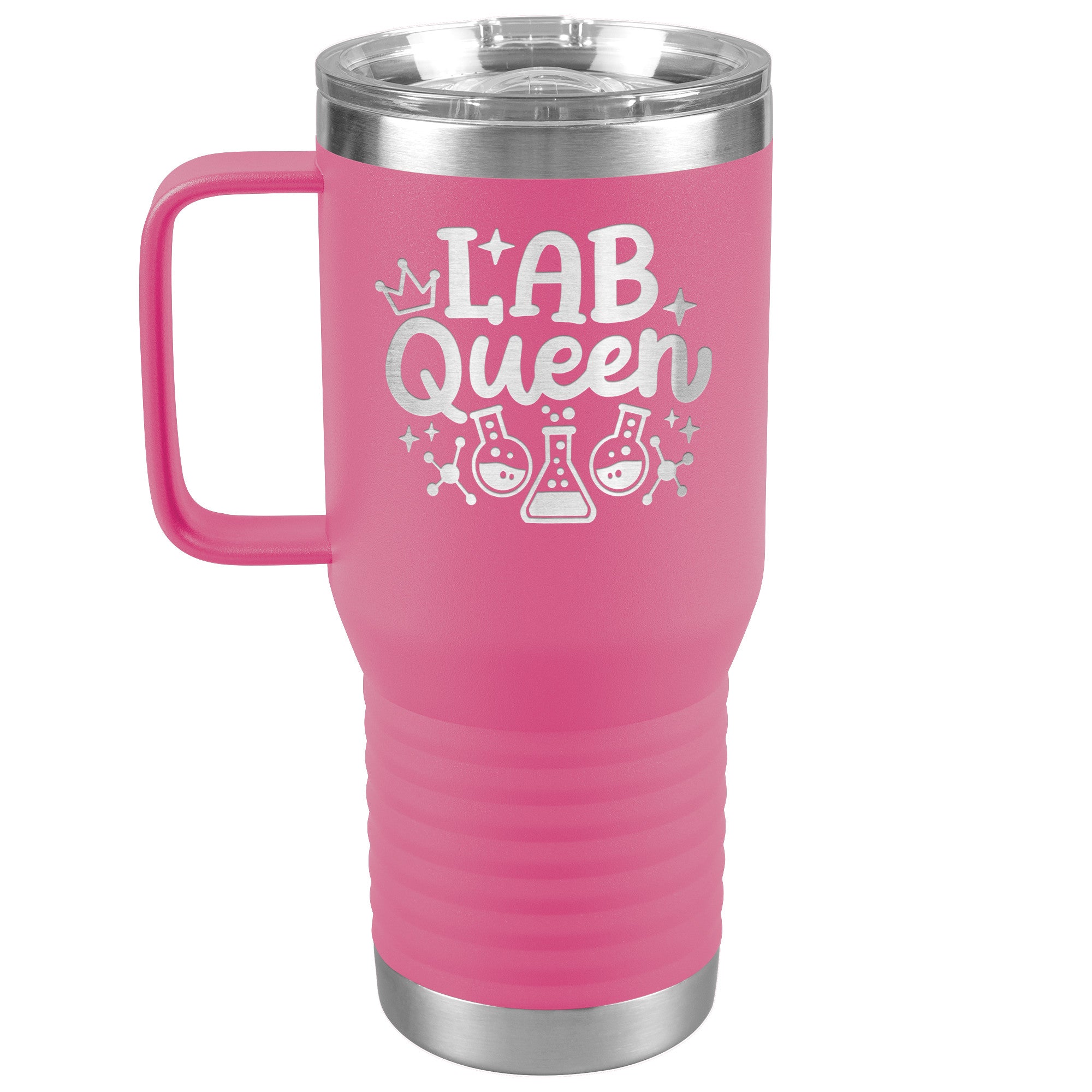 20 oz Lab Queen Travel Tumbler with Lab Vials - Stylish Science Enthusiast's Choice!