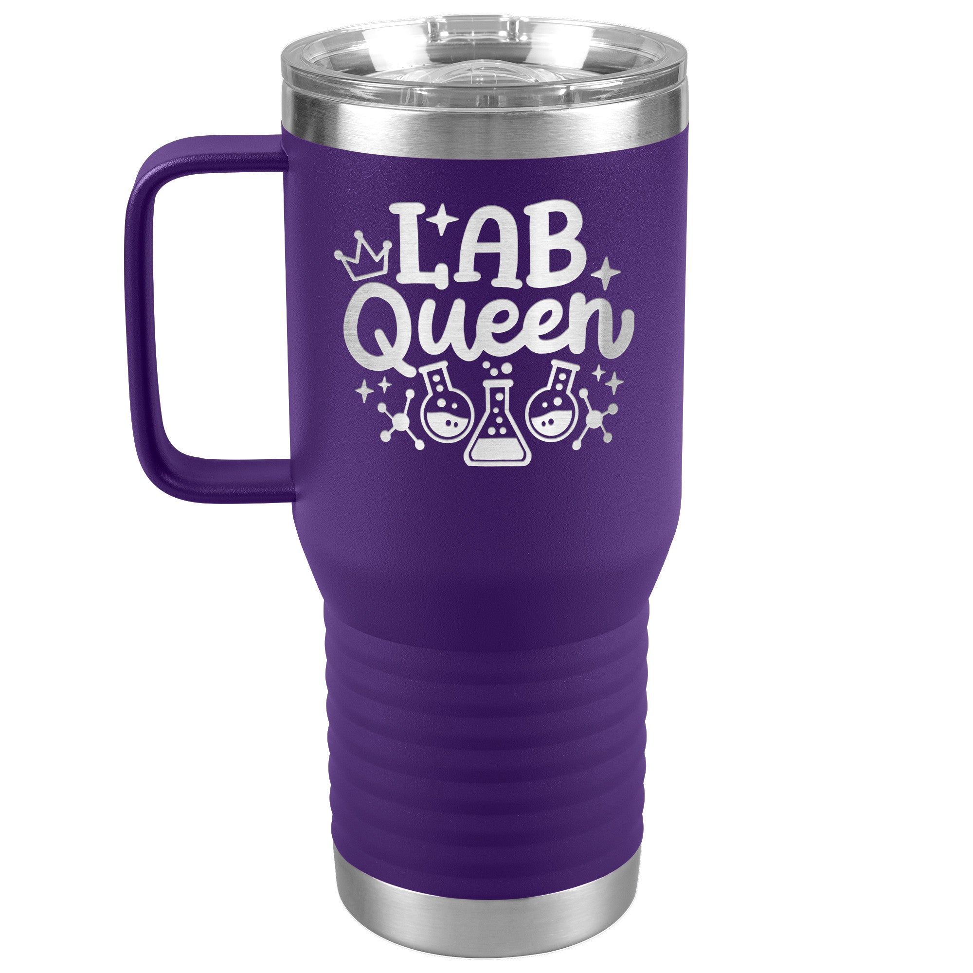 20 oz Lab Queen Travel Tumbler with Lab Vials - Stylish Science Enthusiast's Choice!