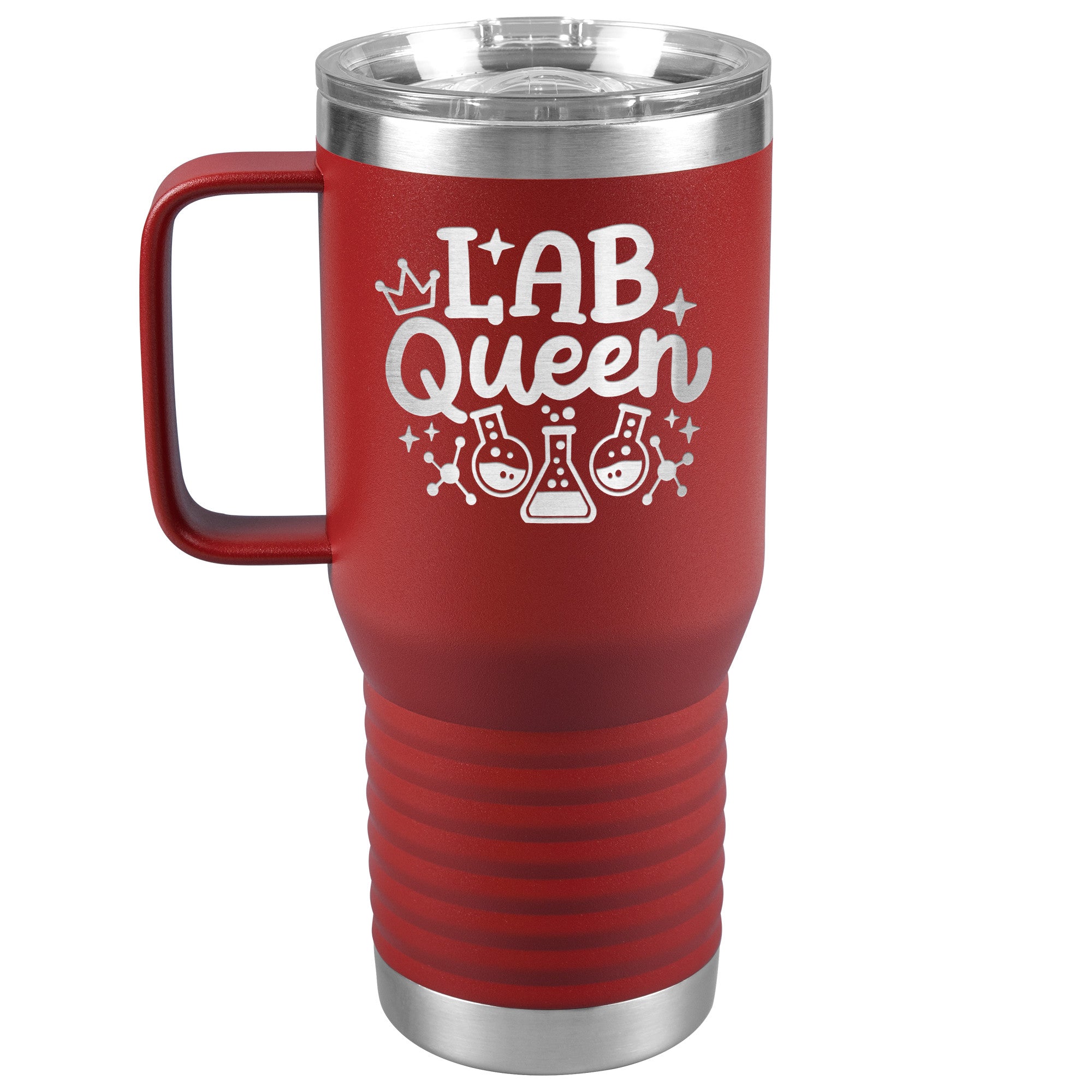 20 oz Lab Queen Travel Tumbler with Lab Vials - Stylish Science Enthusiast's Choice!