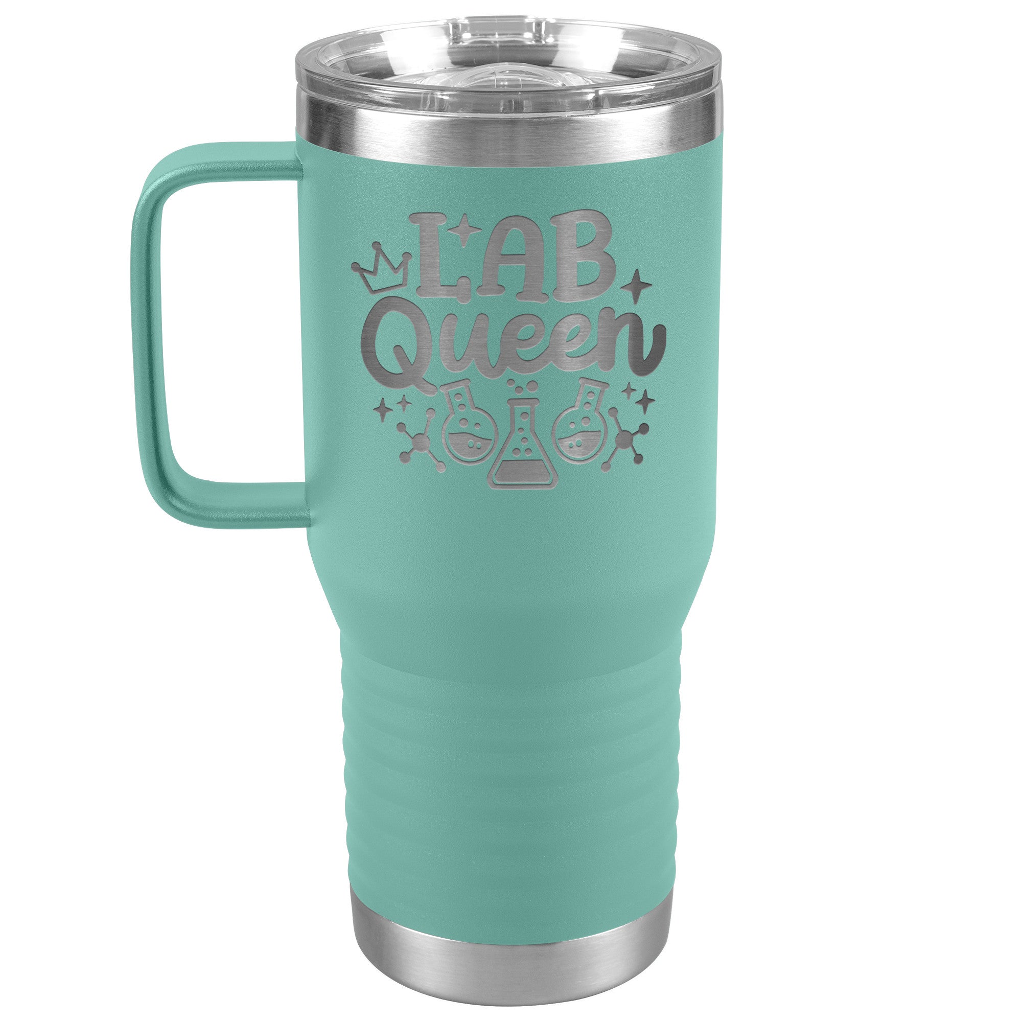 20 oz Lab Queen Travel Tumbler with Lab Vials - Stylish Science Enthusiast's Choice!