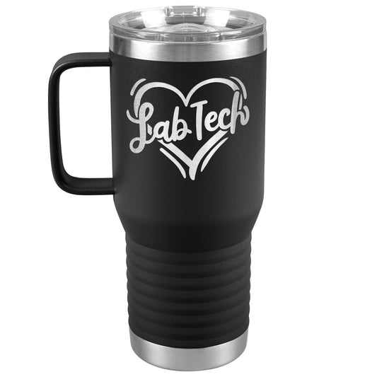 20 oz Lab Tech Travel Tumbler - Lab Tech Inside a Heart - Sip with Love and Scientific Passion!