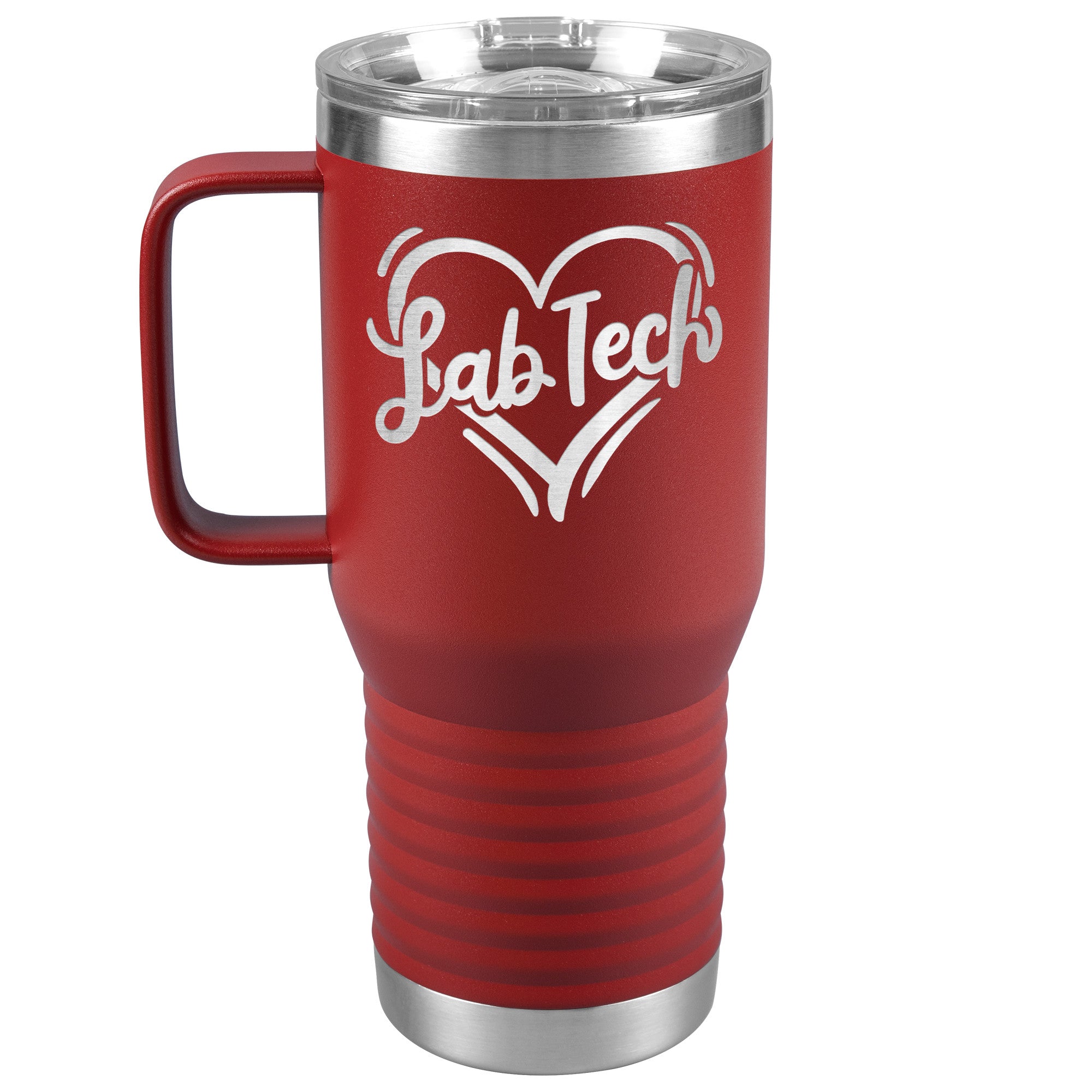 20 oz Lab Tech Travel Tumbler - Lab Tech Inside a Heart - Sip with Love and Scientific Passion!