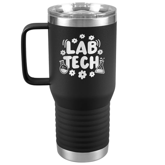 20 oz Lab Tech Travel Tumbler with Daisy and Lab Vial Design - Sip in Scientific Style!