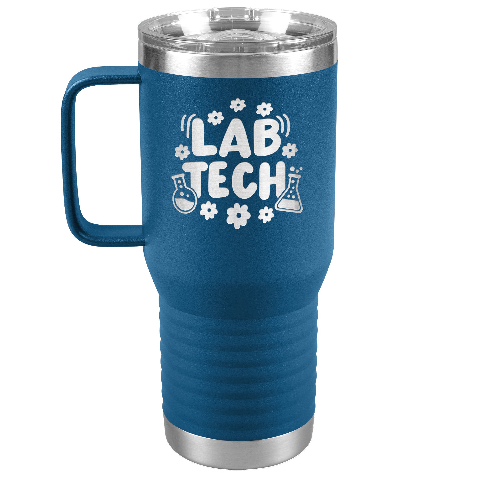 20 oz Lab Tech Travel Tumbler with Daisy and Lab Vial Design - Sip in Scientific Style!