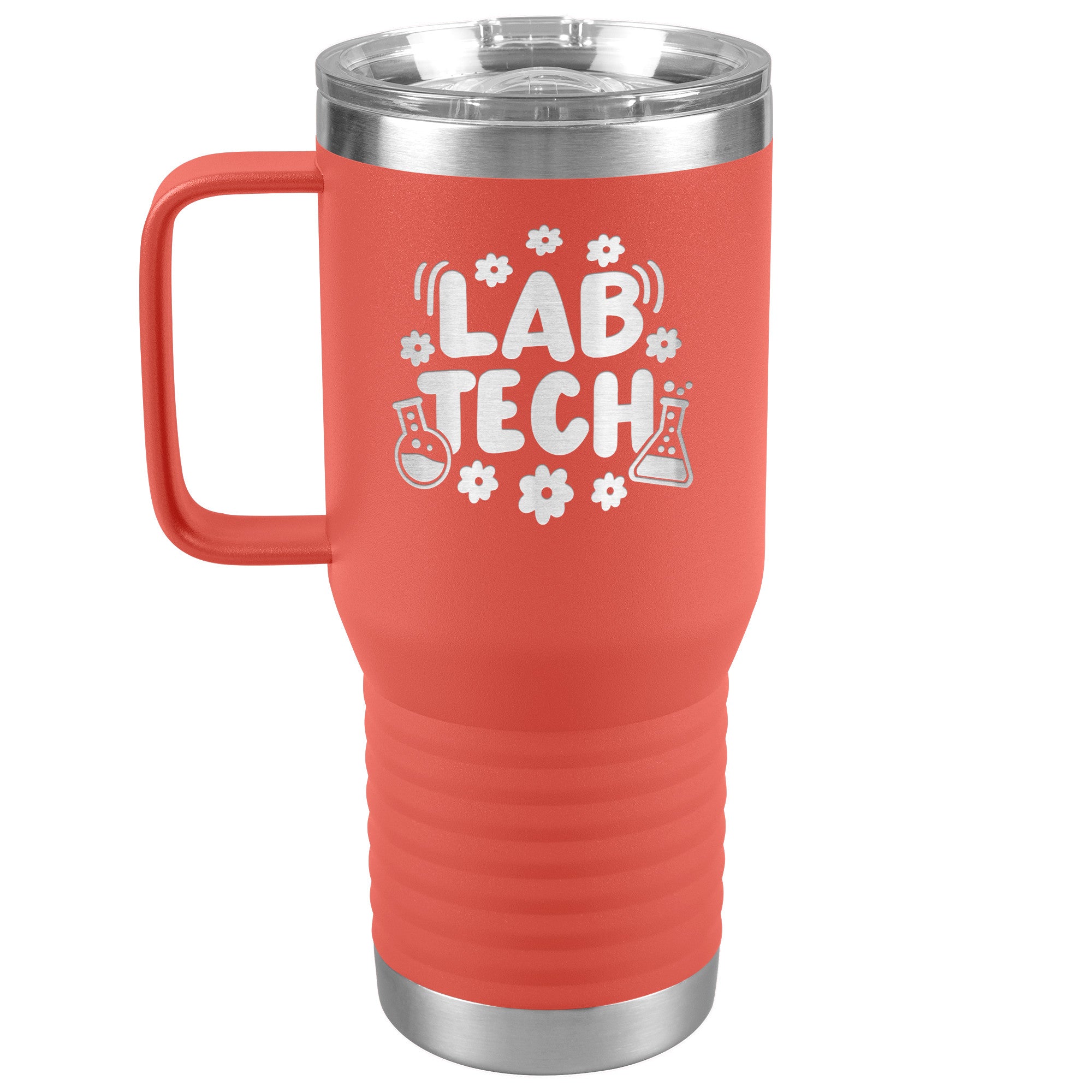 20 oz Lab Tech Travel Tumbler with Daisy and Lab Vial Design - Sip in Scientific Style!