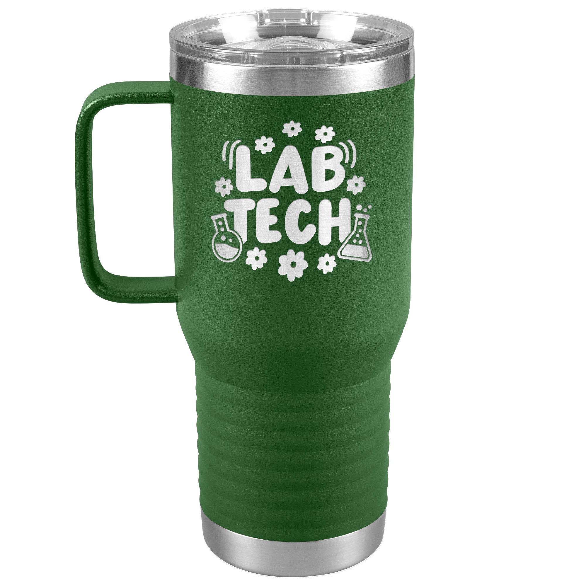 20 oz Lab Tech Travel Tumbler with Daisy and Lab Vial Design - Sip in Scientific Style!