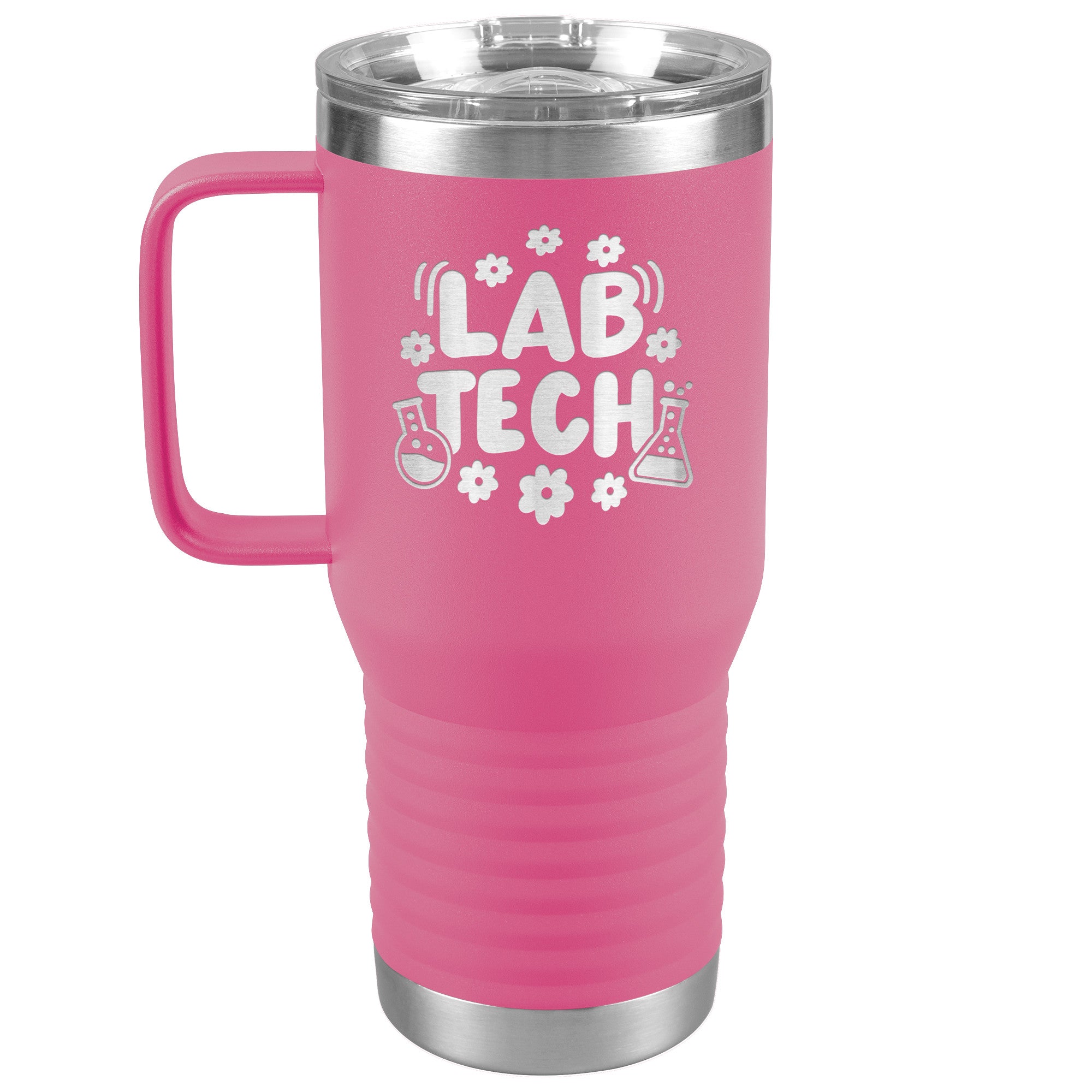 20 oz Lab Tech Travel Tumbler with Daisy and Lab Vial Design - Sip in Scientific Style!
