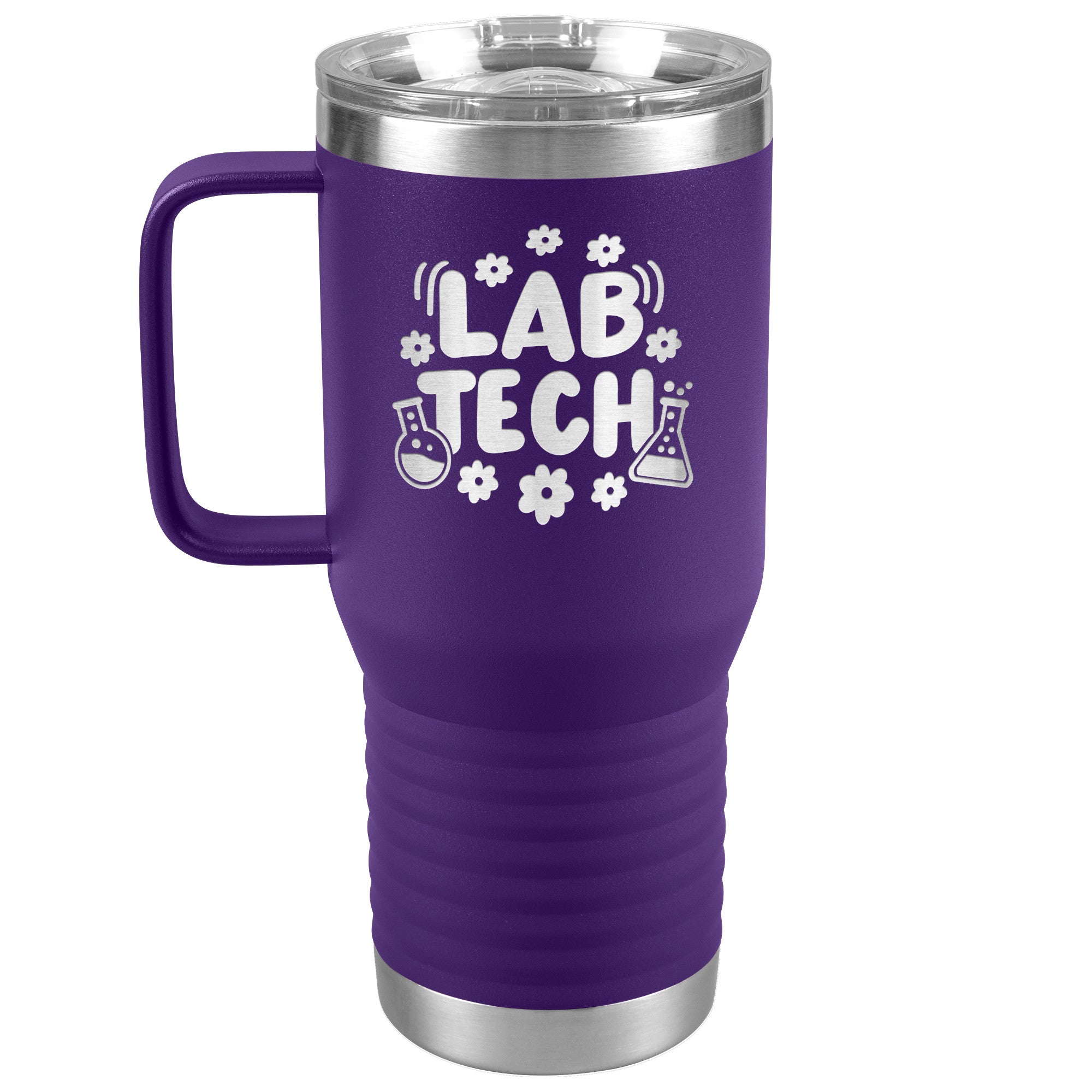 20 oz Lab Tech Travel Tumbler with Daisy and Lab Vial Design - Sip in Scientific Style!
