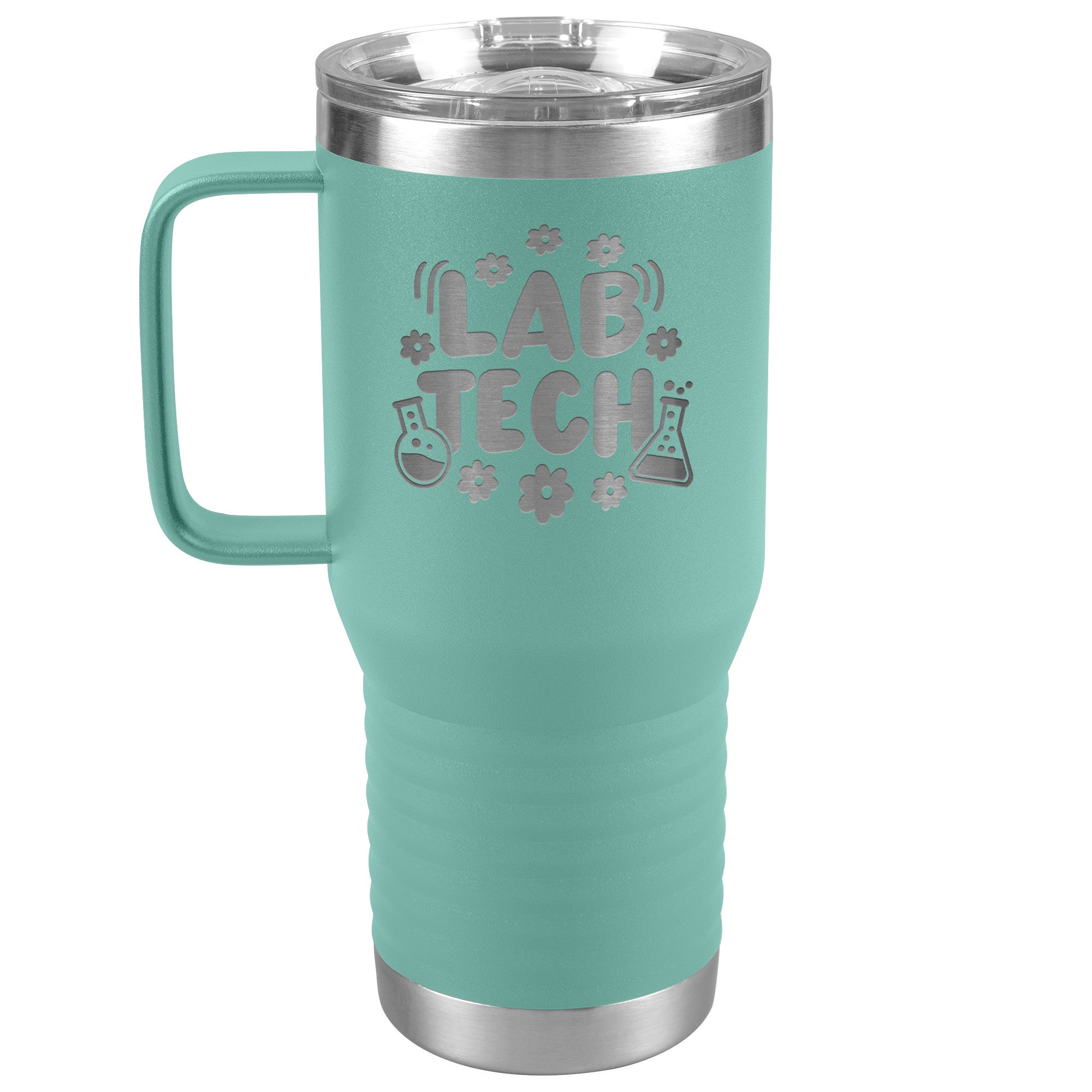 20 oz Lab Tech Travel Tumbler with Daisy and Lab Vial Design - Sip in Scientific Style!