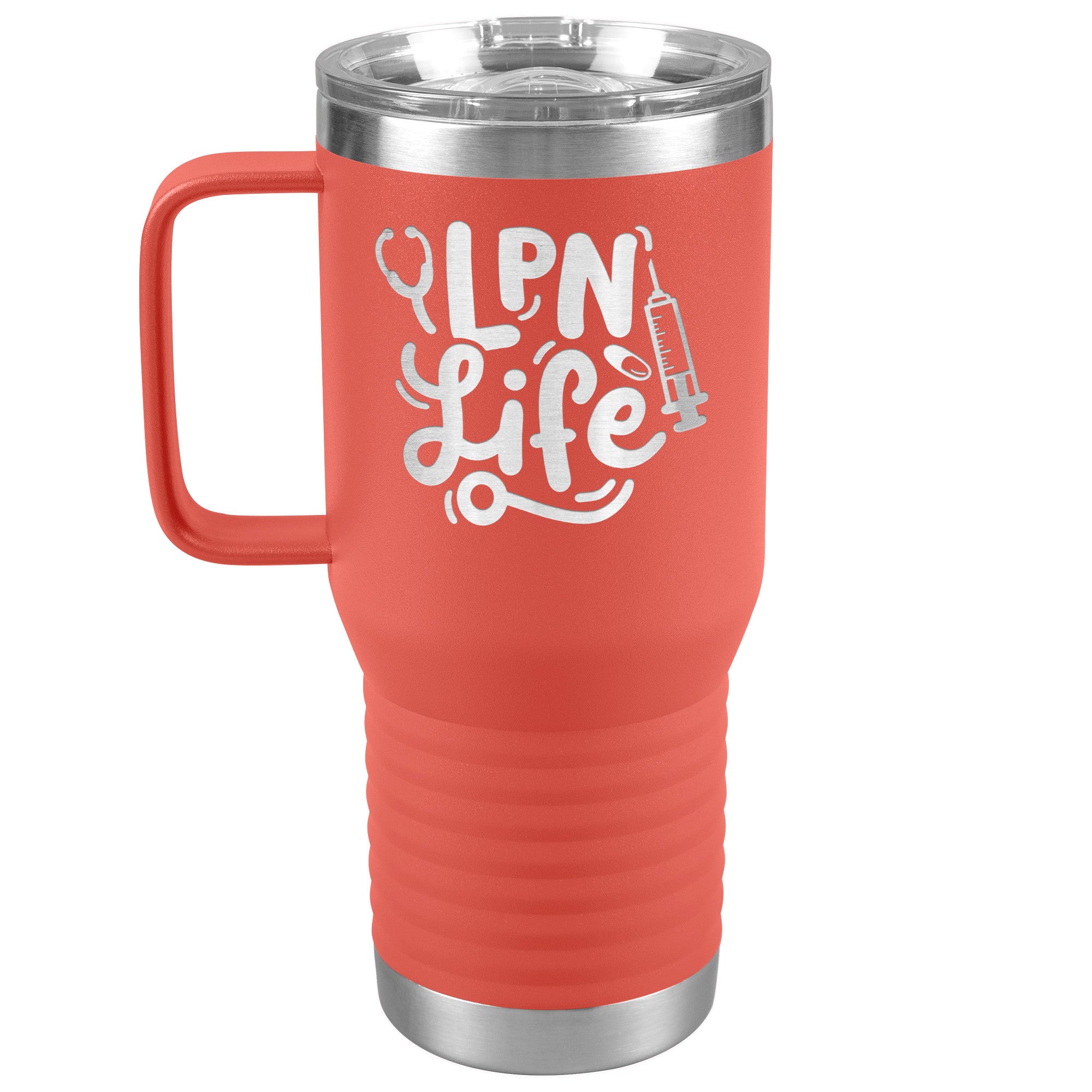 20 oz Travel Tumbler - 'LPN Life' with Needle, Pill, and Stethoscope - Sip in Nursing Excellence!