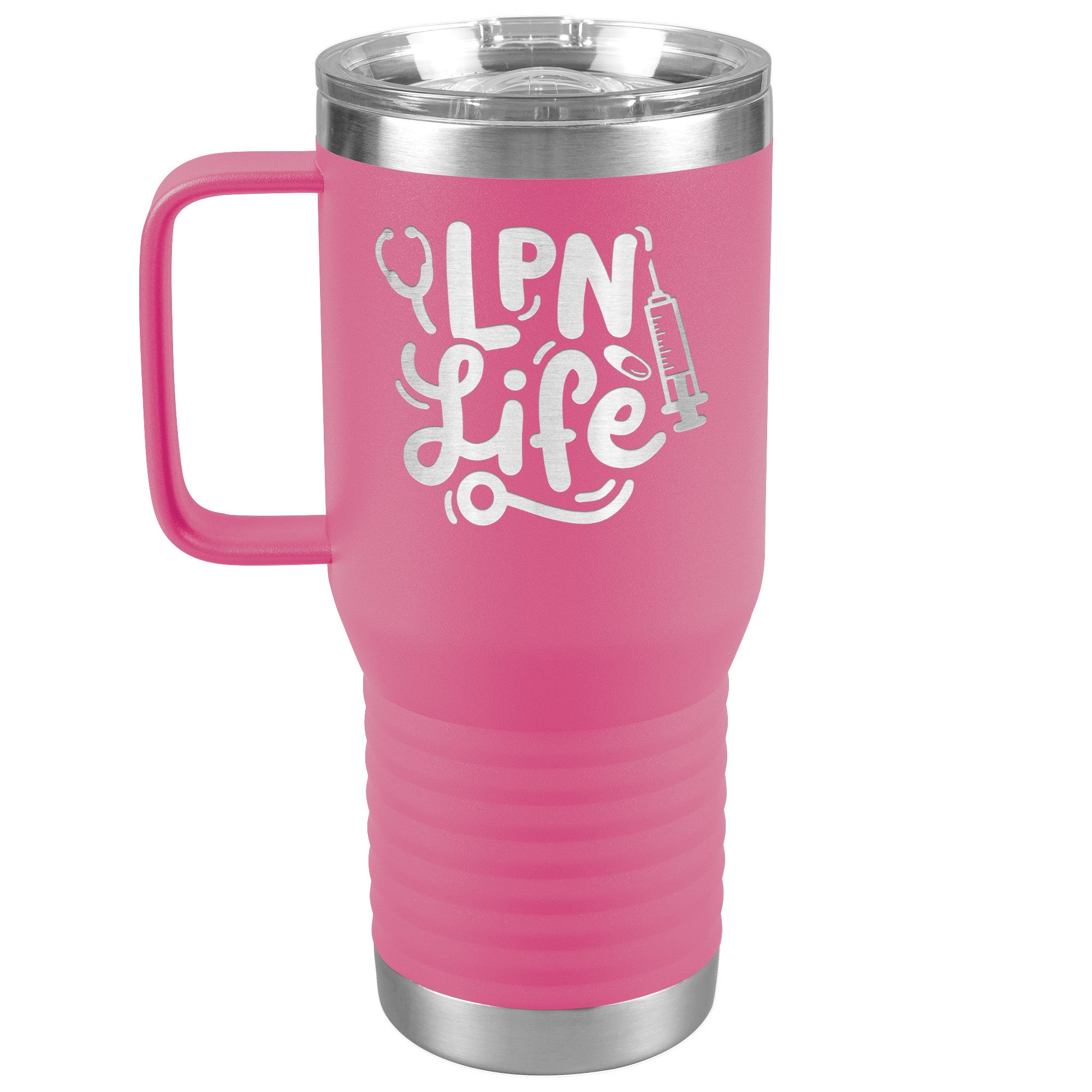 20 oz Travel Tumbler - 'LPN Life' with Needle, Pill, and Stethoscope - Sip in Nursing Excellence!