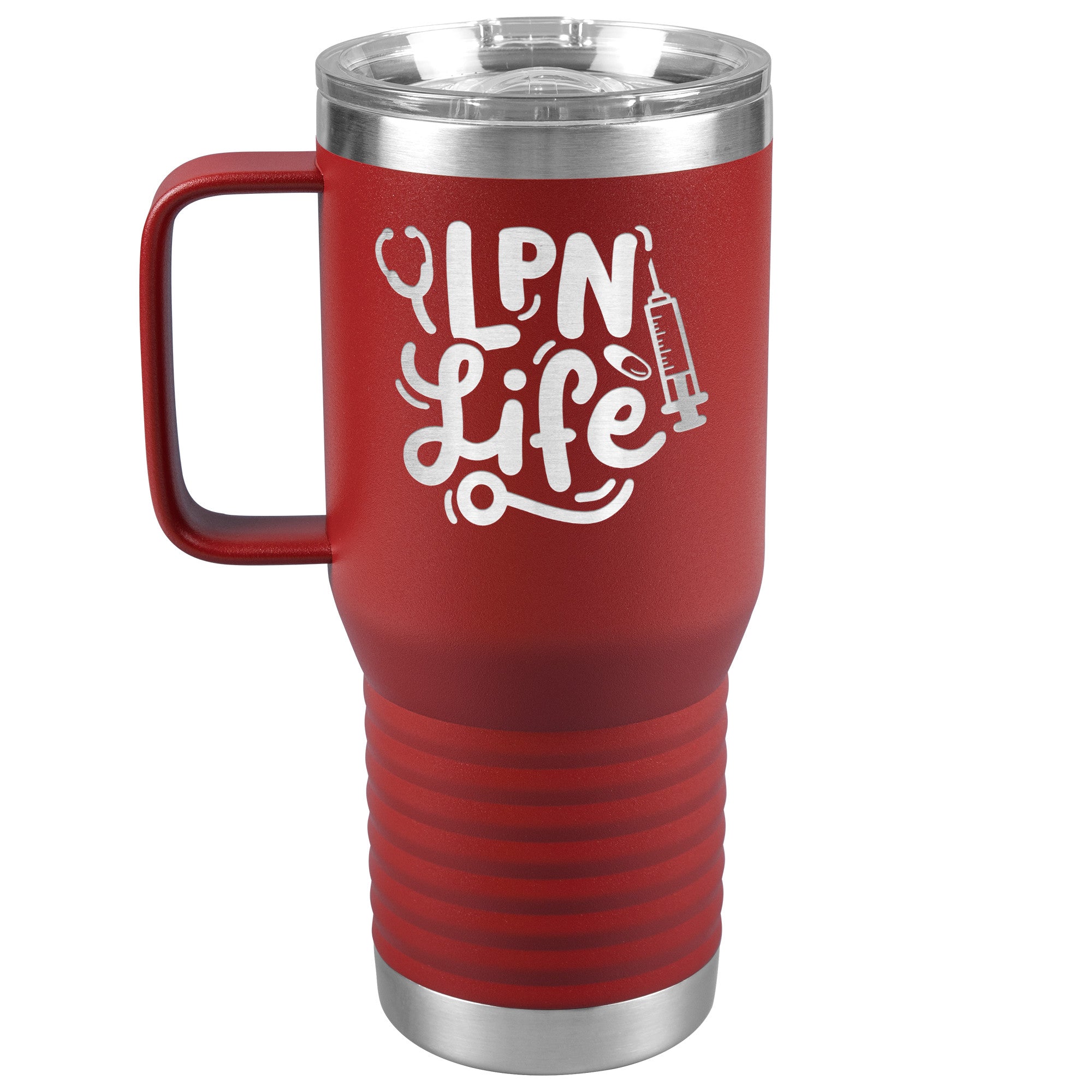 20 oz Travel Tumbler - 'LPN Life' with Needle, Pill, and Stethoscope - Sip in Nursing Excellence!