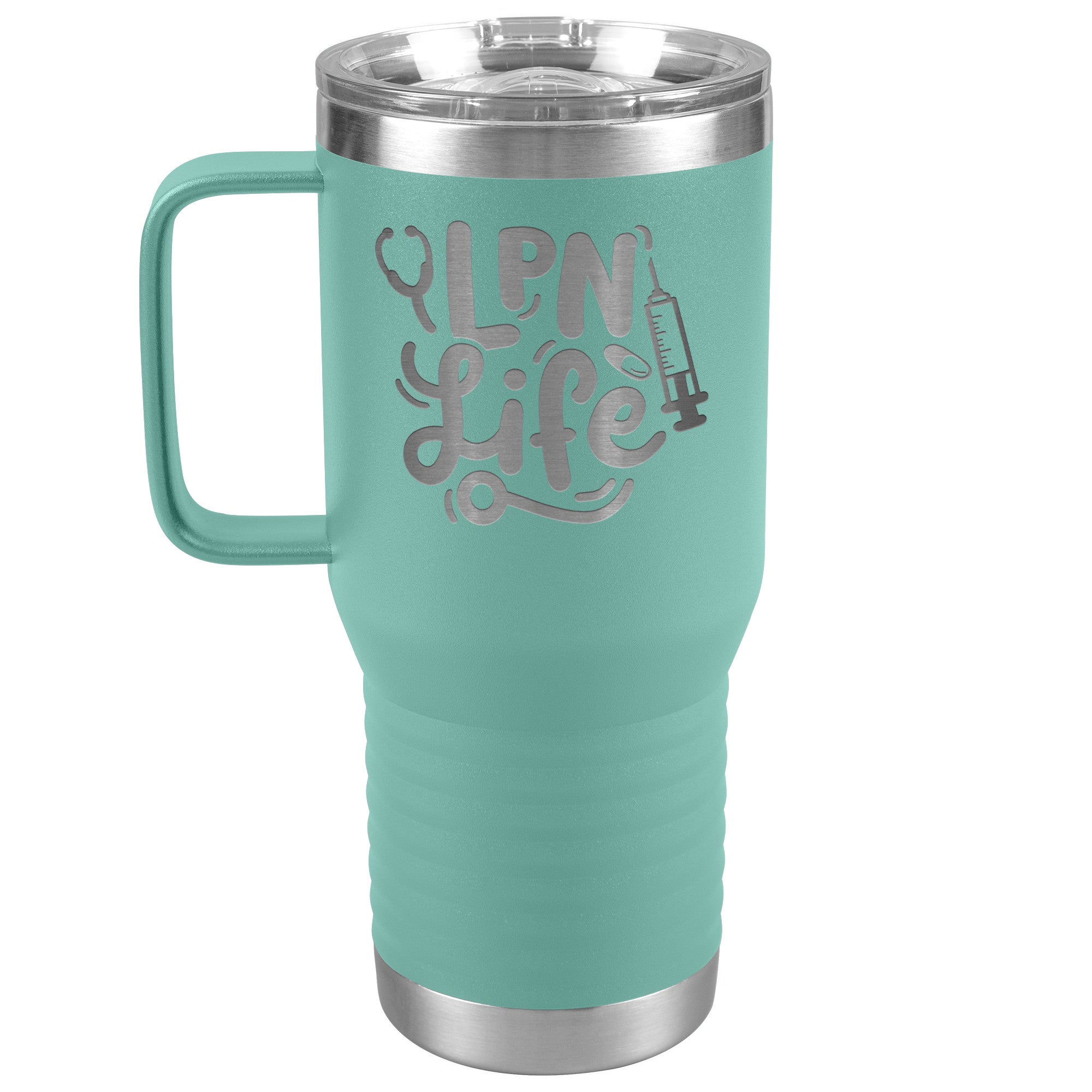 20 oz Travel Tumbler - 'LPN Life' with Needle, Pill, and Stethoscope - Sip in Nursing Excellence!