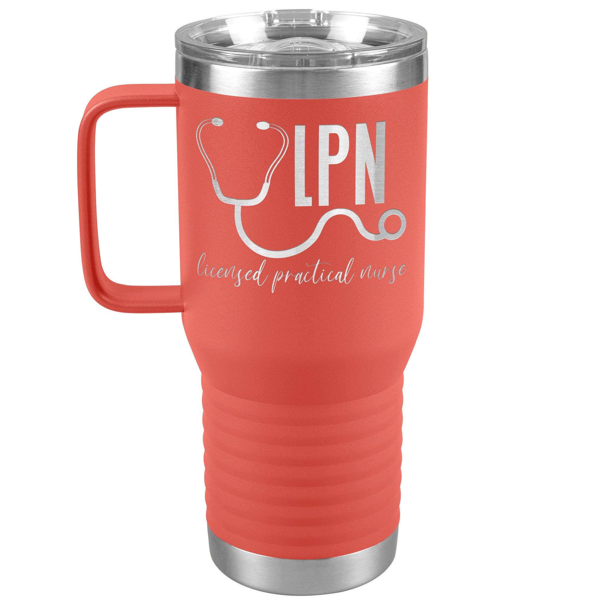 20 oz Travel Tumbler - 'Licensed Practical Nurse' with Stethoscope - Sip with Nursing Pride!