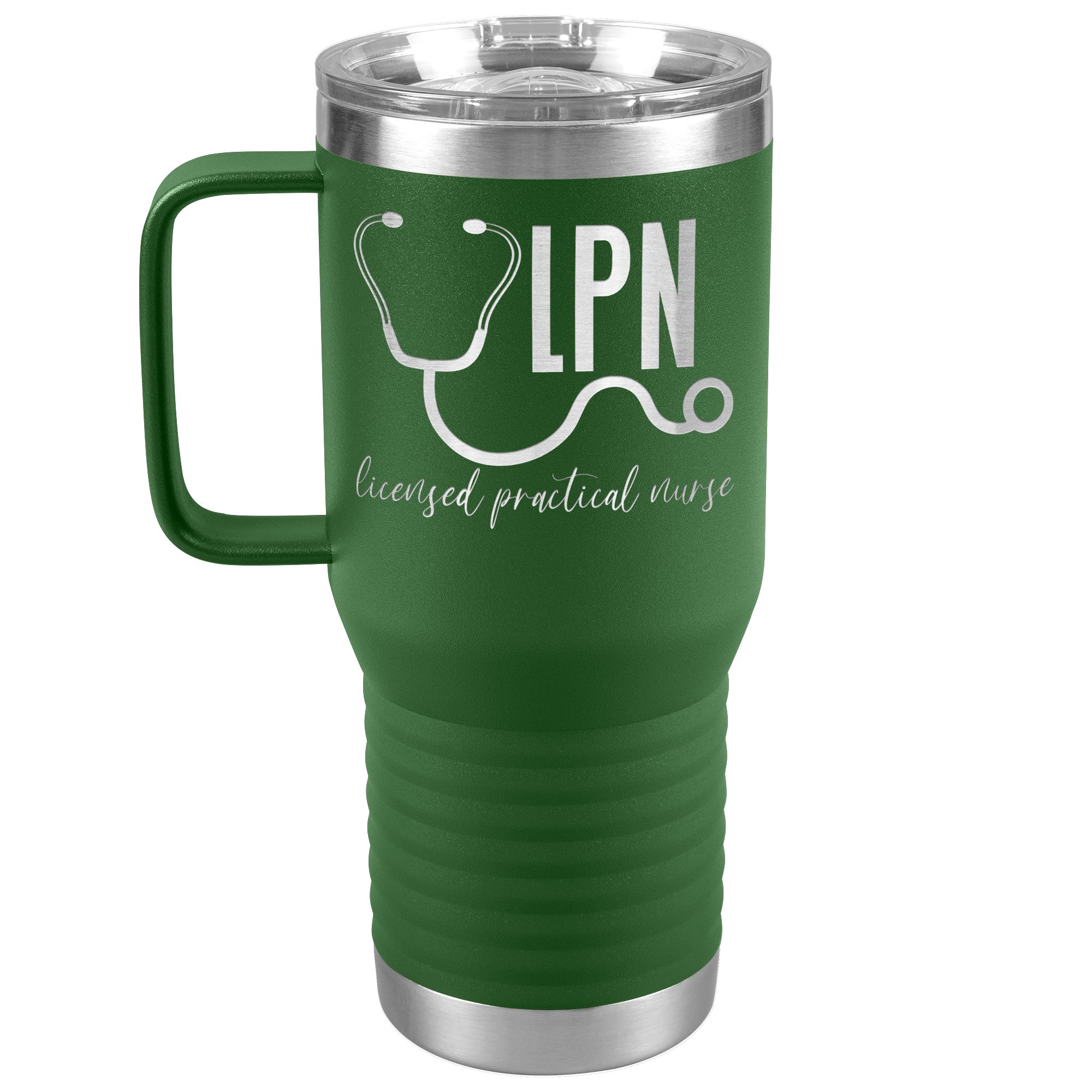 20 oz Travel Tumbler - 'Licensed Practical Nurse' with Stethoscope - Sip with Nursing Pride!