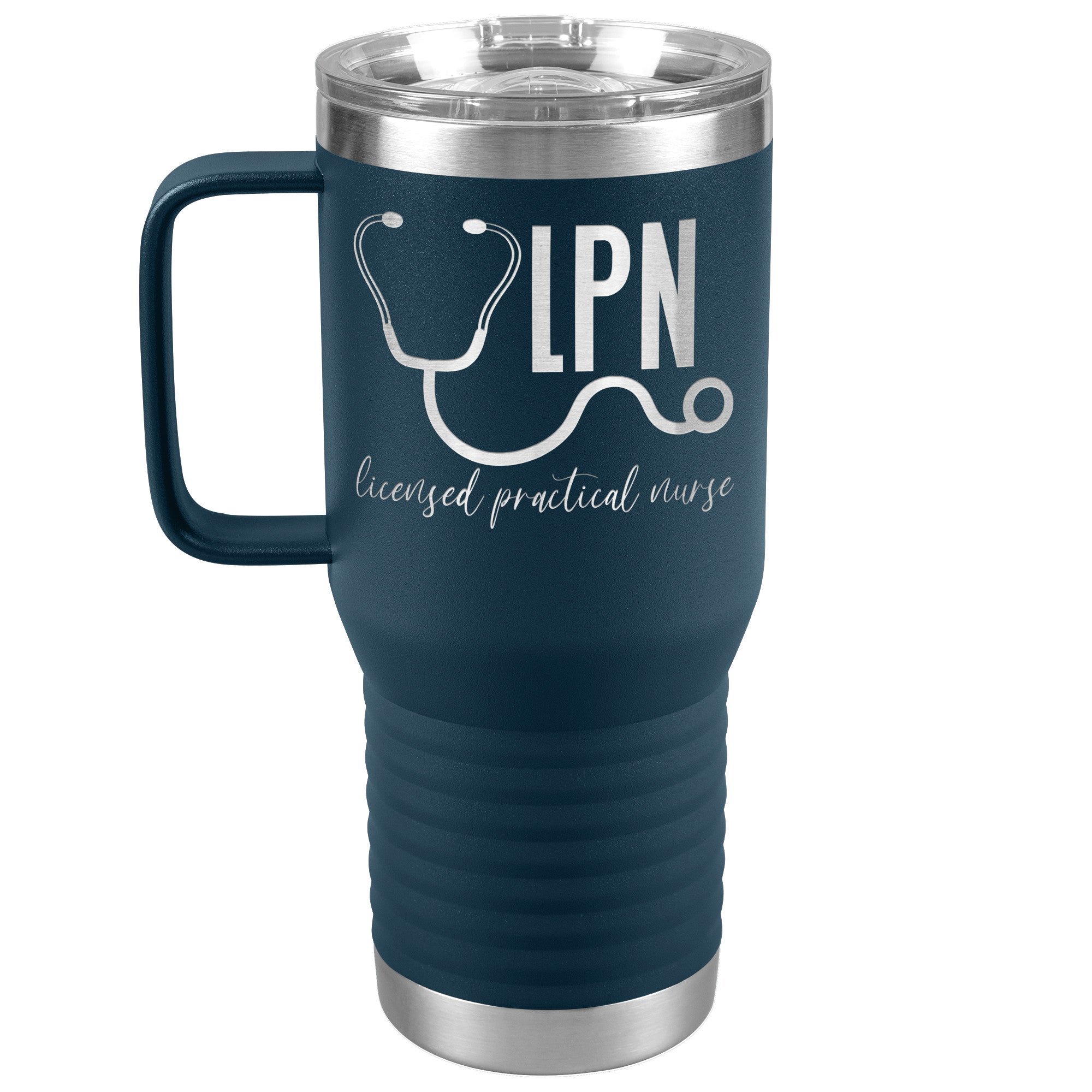 20 oz Travel Tumbler - 'Licensed Practical Nurse' with Stethoscope - Sip with Nursing Pride!