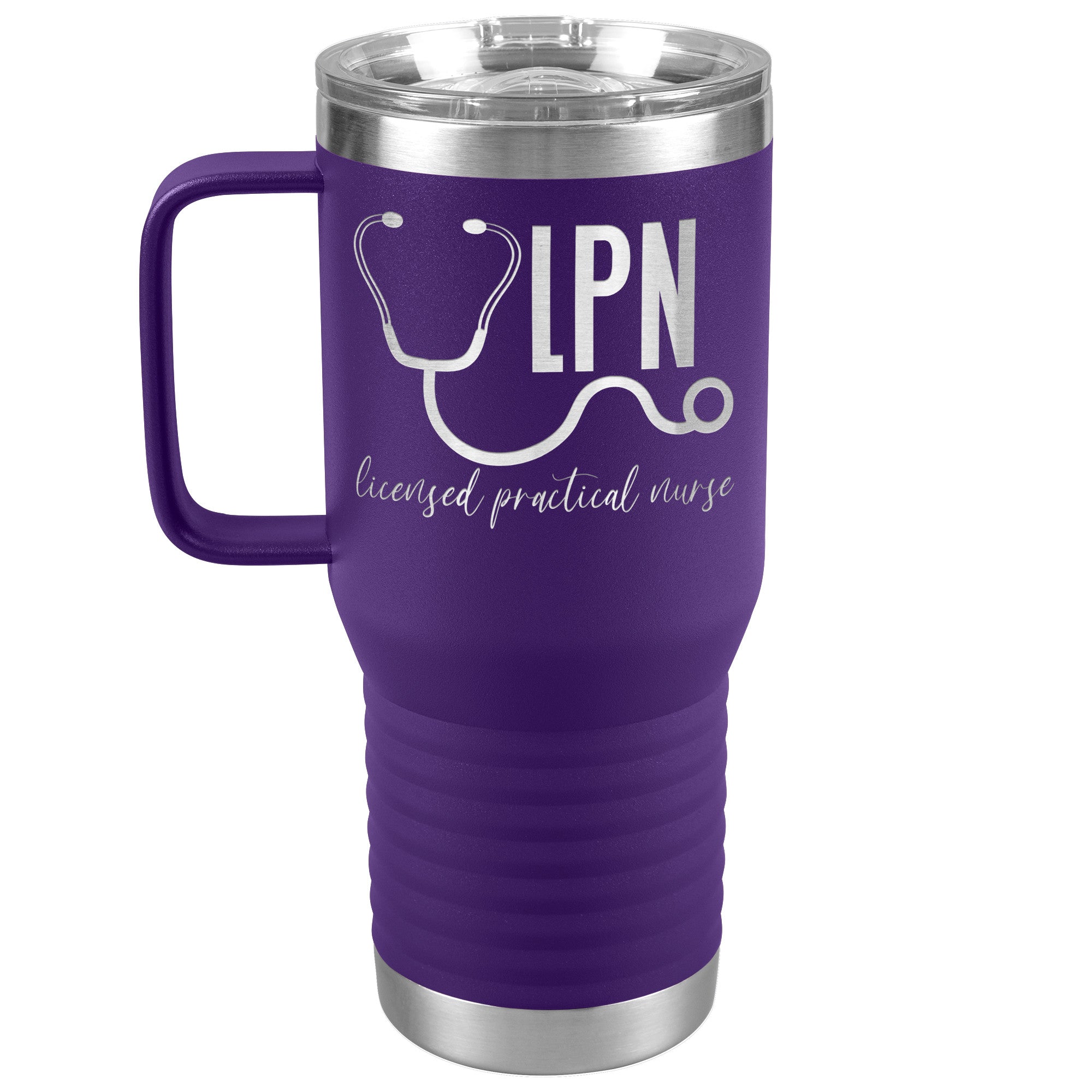 20 oz Travel Tumbler - 'Licensed Practical Nurse' with Stethoscope - Sip with Nursing Pride!