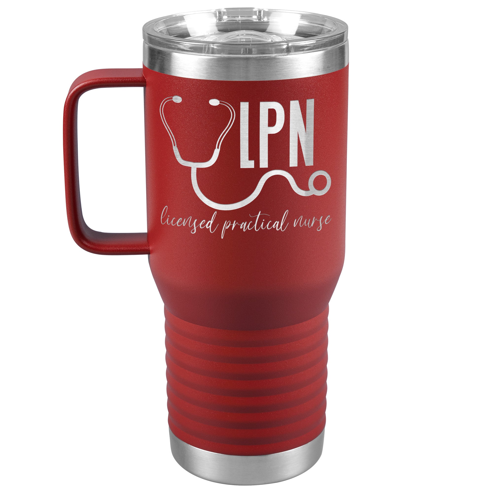 20 oz Travel Tumbler - 'Licensed Practical Nurse' with Stethoscope - Sip with Nursing Pride!