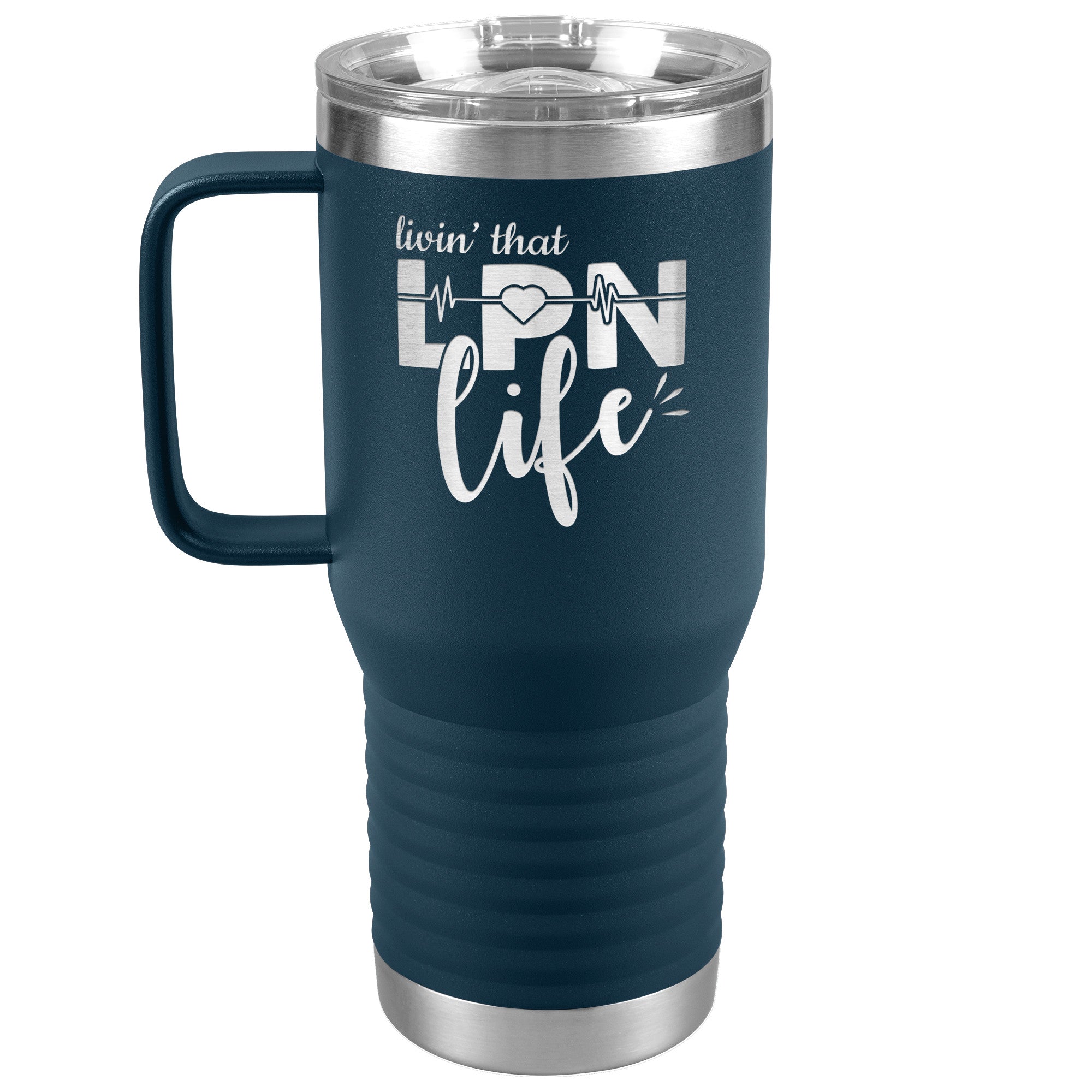 20 oz Travel Tumbler - 'Livin' That LPN Life' with EKG Monitor - Sip in Nursing Style!