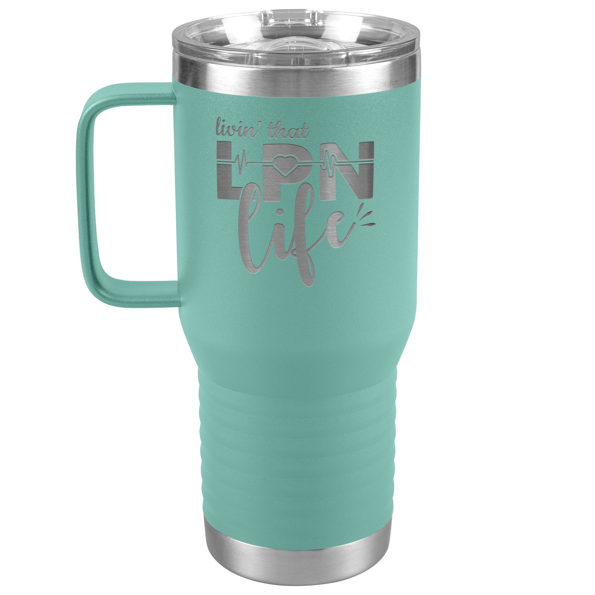 20 oz Travel Tumbler - 'Livin' That LPN Life' with EKG Monitor - Sip in Nursing Style!