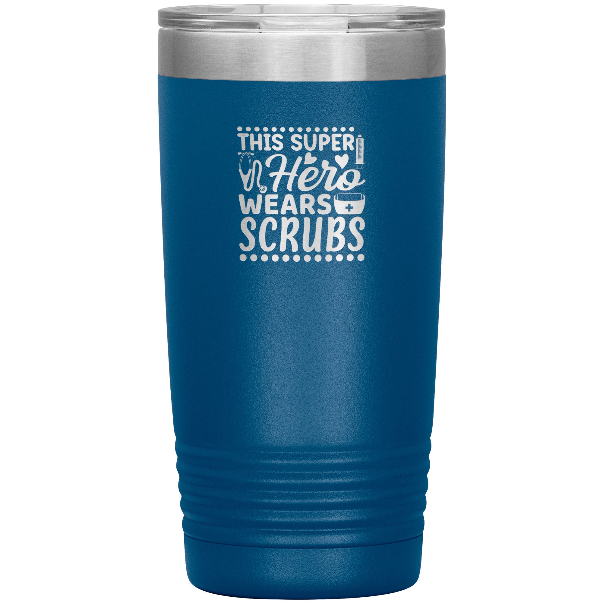 20oz Polar Camel Insulated Tumbler with "This Super Hero Wears Scrubs" Design – Perfect Gift for Healthcare Heroes