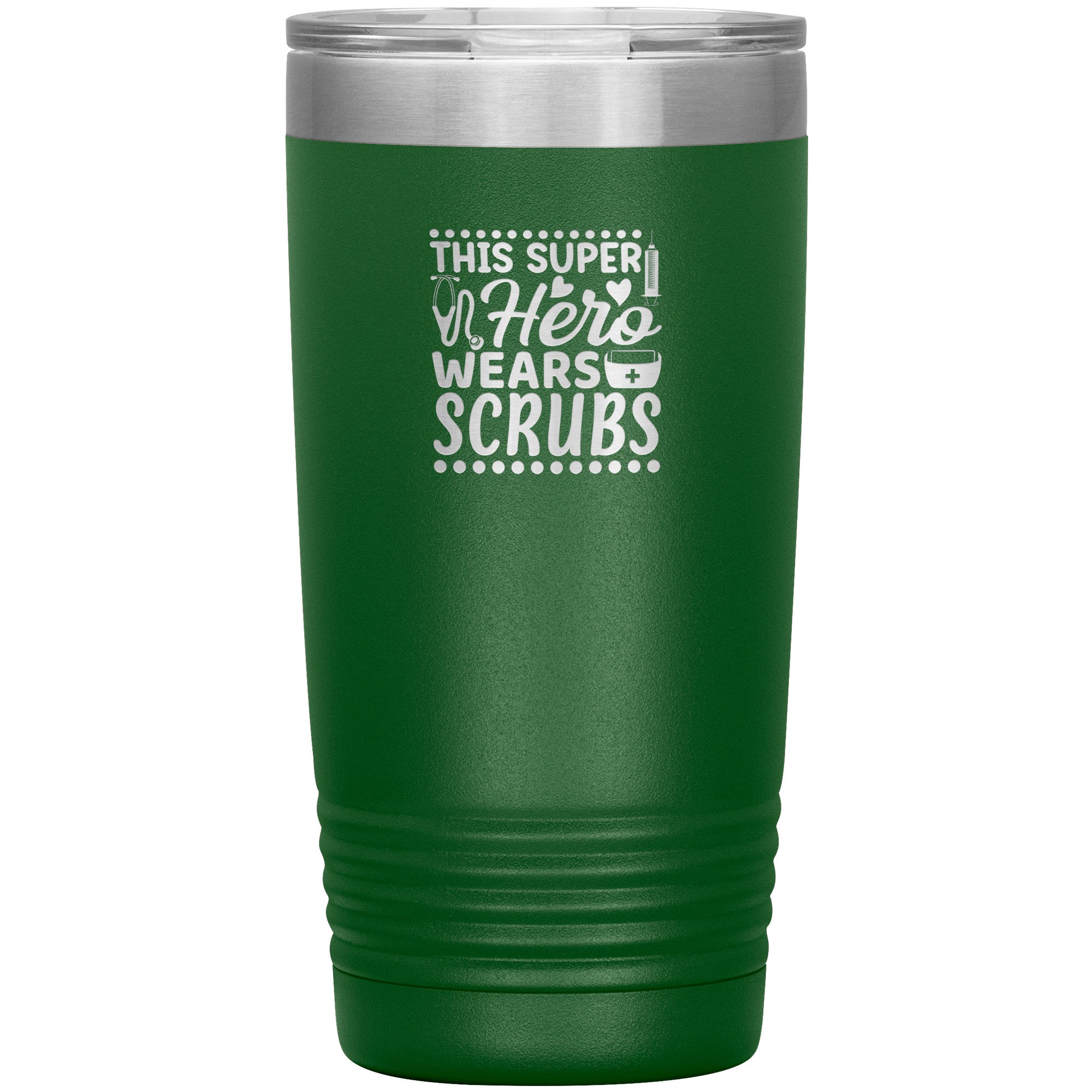 20oz Polar Camel Insulated Tumbler with "This Super Hero Wears Scrubs" Design – Perfect Gift for Healthcare Heroes