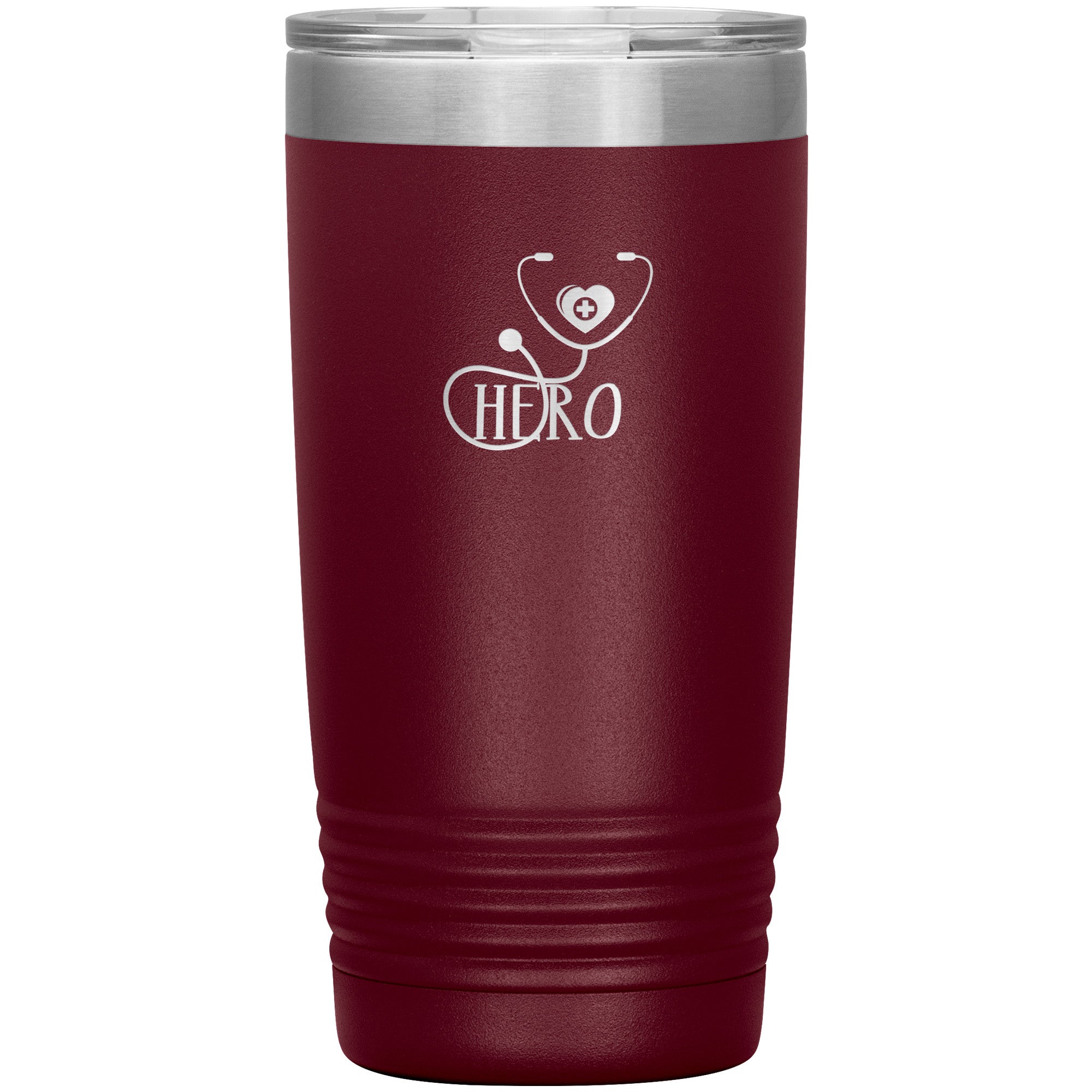 20oz Polar Camel Insulated Tumbler with Hero Stethoscope Design - Honor Healthcare Heroes with Every Sip