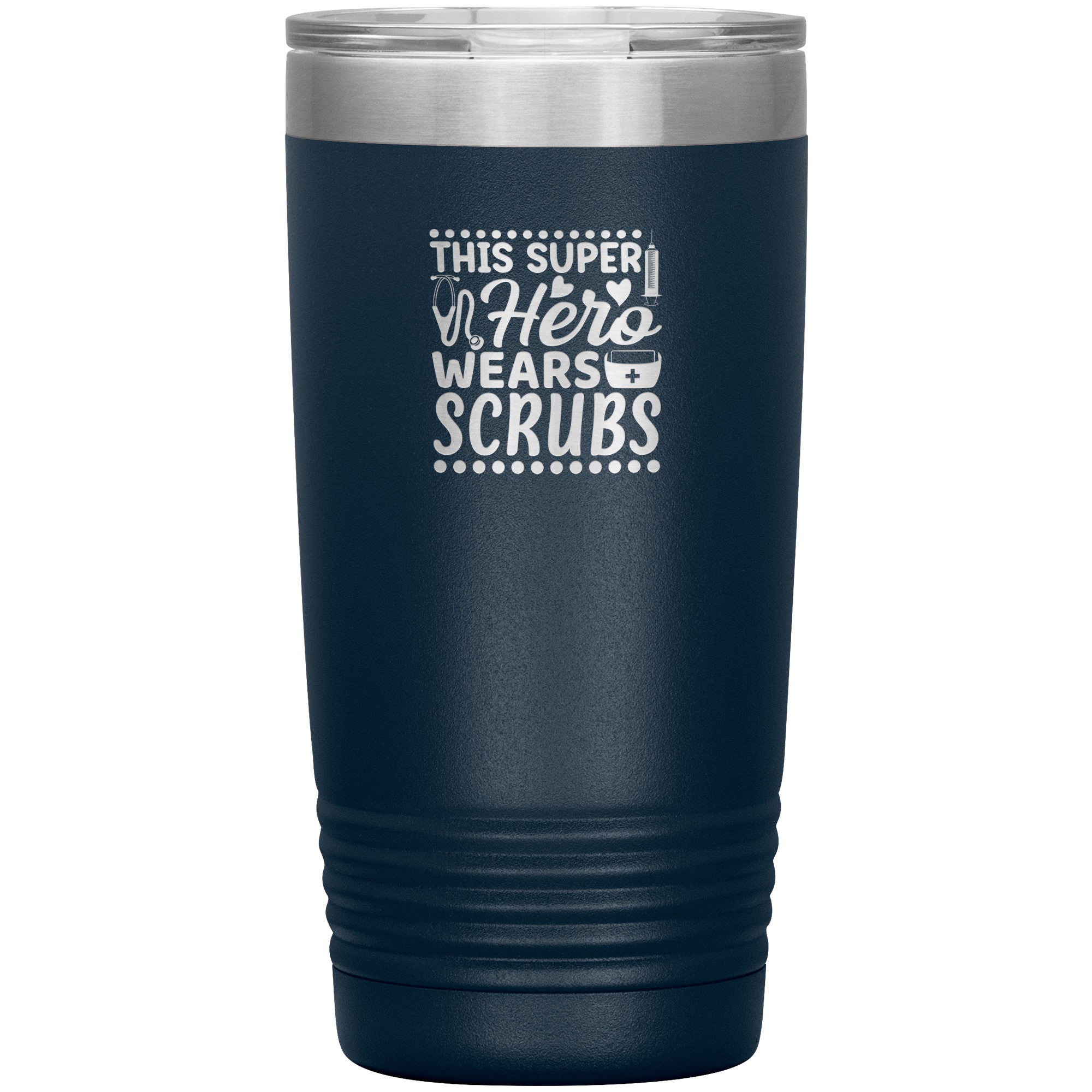 20oz Polar Camel Insulated Tumbler with "This Super Hero Wears Scrubs" Design – Perfect Gift for Healthcare Heroes