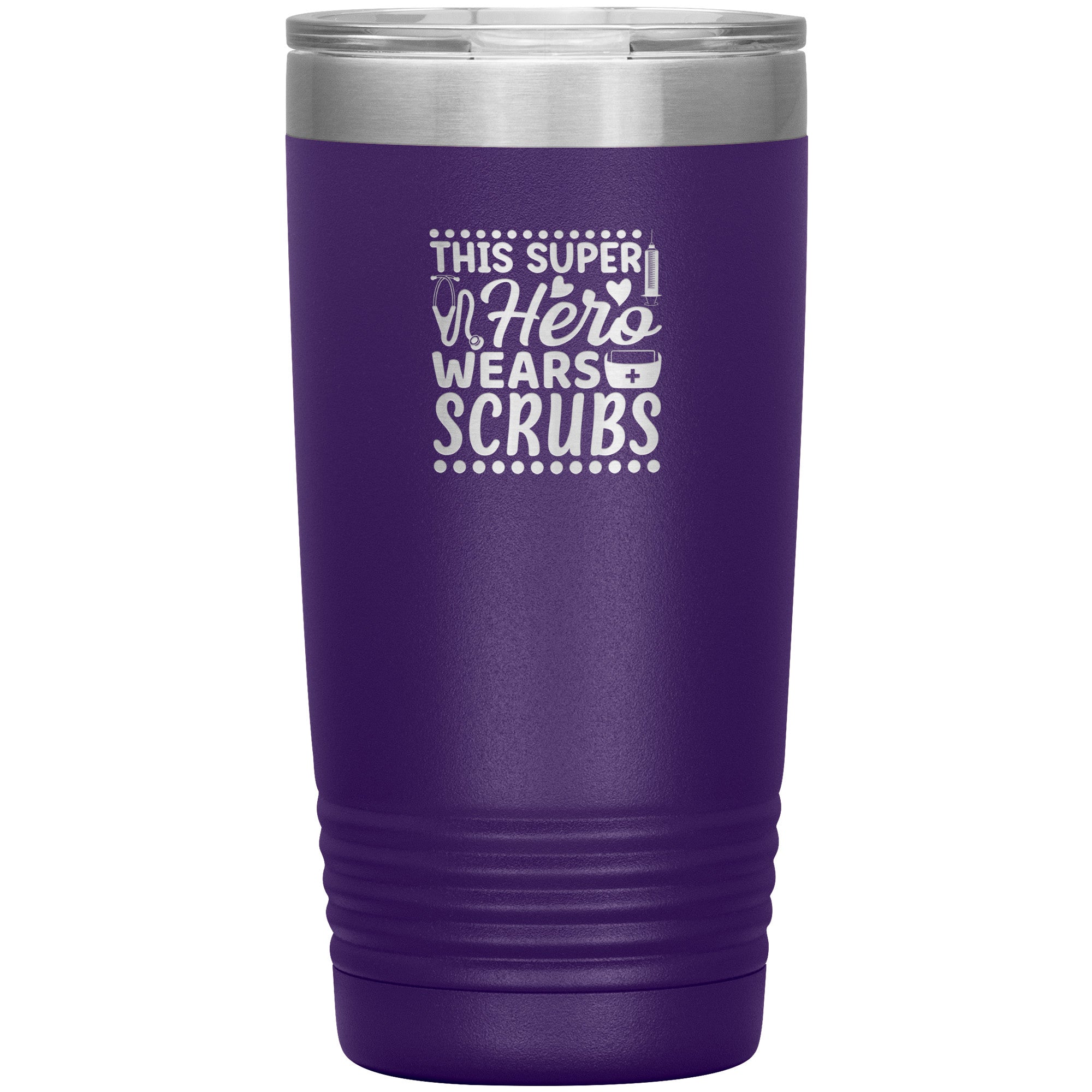 20oz Polar Camel Insulated Tumbler with "This Super Hero Wears Scrubs" Design – Perfect Gift for Healthcare Heroes