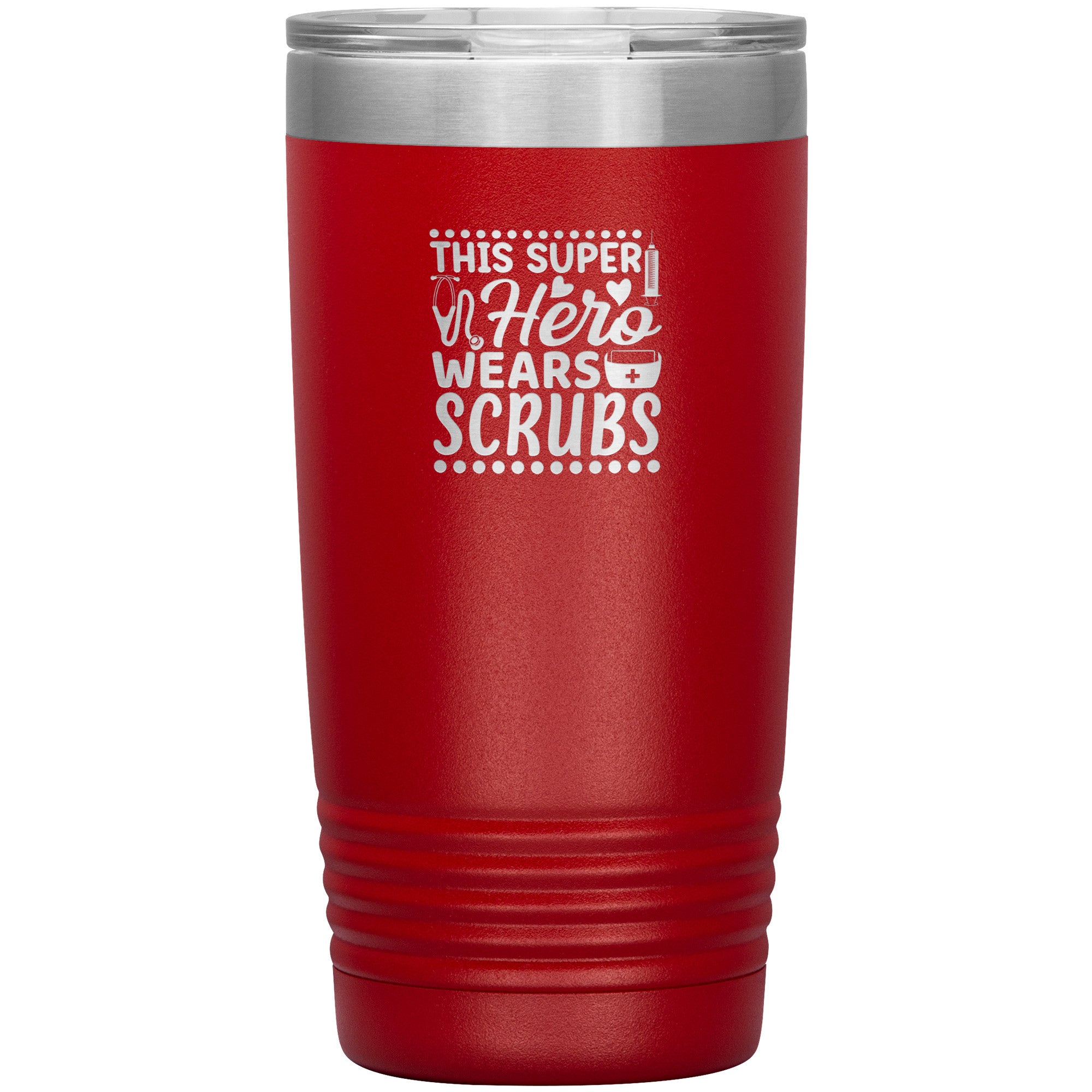 20oz Polar Camel Insulated Tumbler with "This Super Hero Wears Scrubs" Design – Perfect Gift for Healthcare Heroes