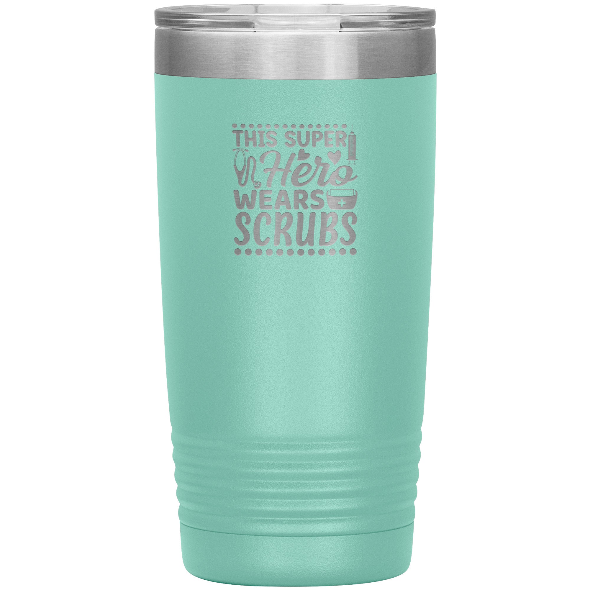 20oz Polar Camel Insulated Tumbler with "This Super Hero Wears Scrubs" Design – Perfect Gift for Healthcare Heroes
