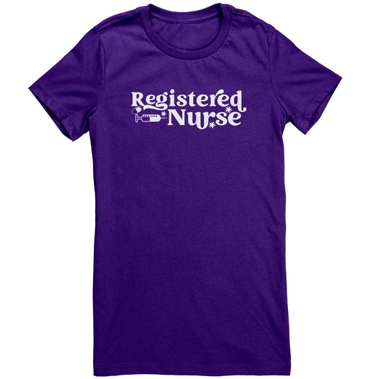 Bella Comfort Crew Neck T-Shirt for Registered Nurses - "Registered Nurse" with Needle Design