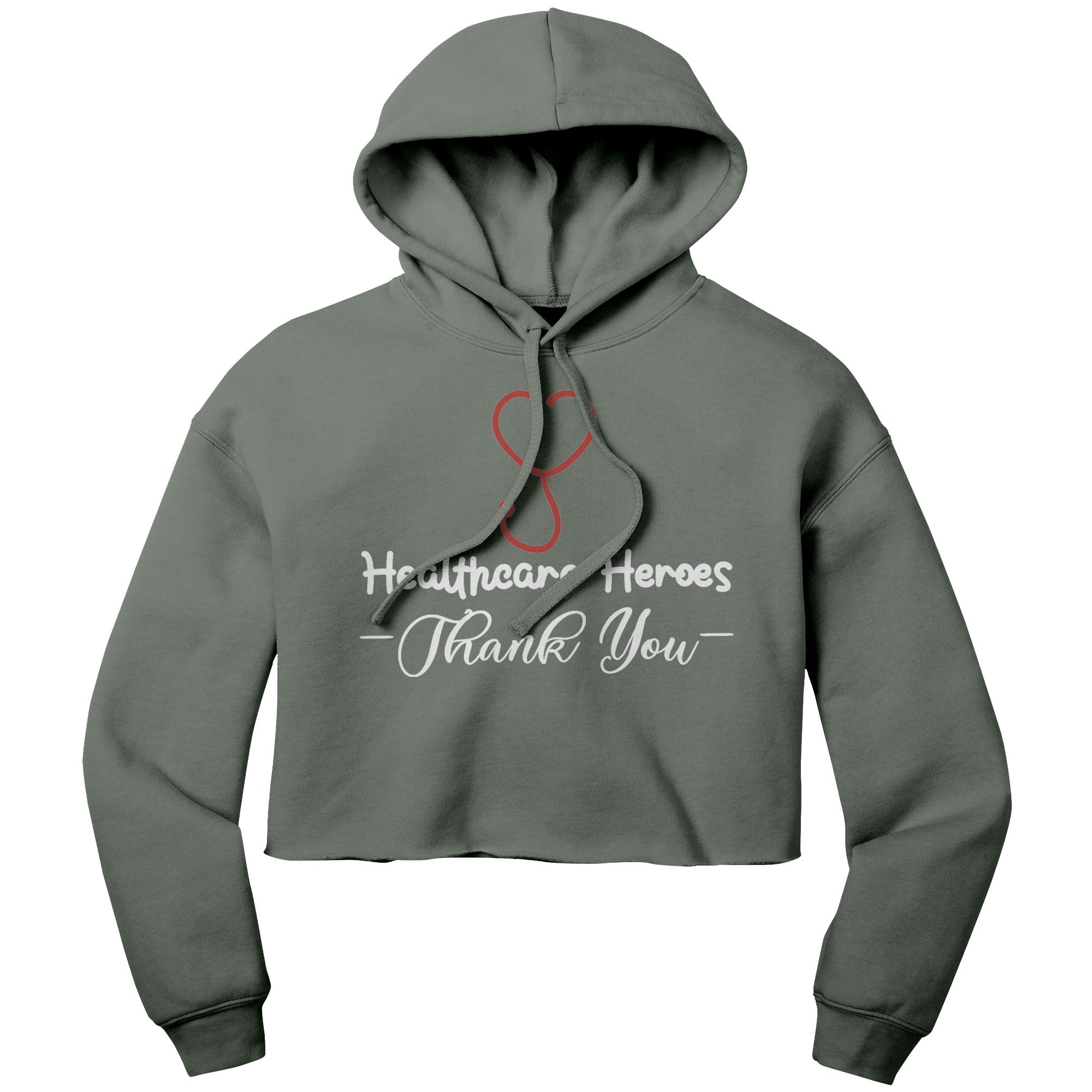 Bella Cropped Hoodie - Healthcare Heroes with Heart Stethoscope Design
