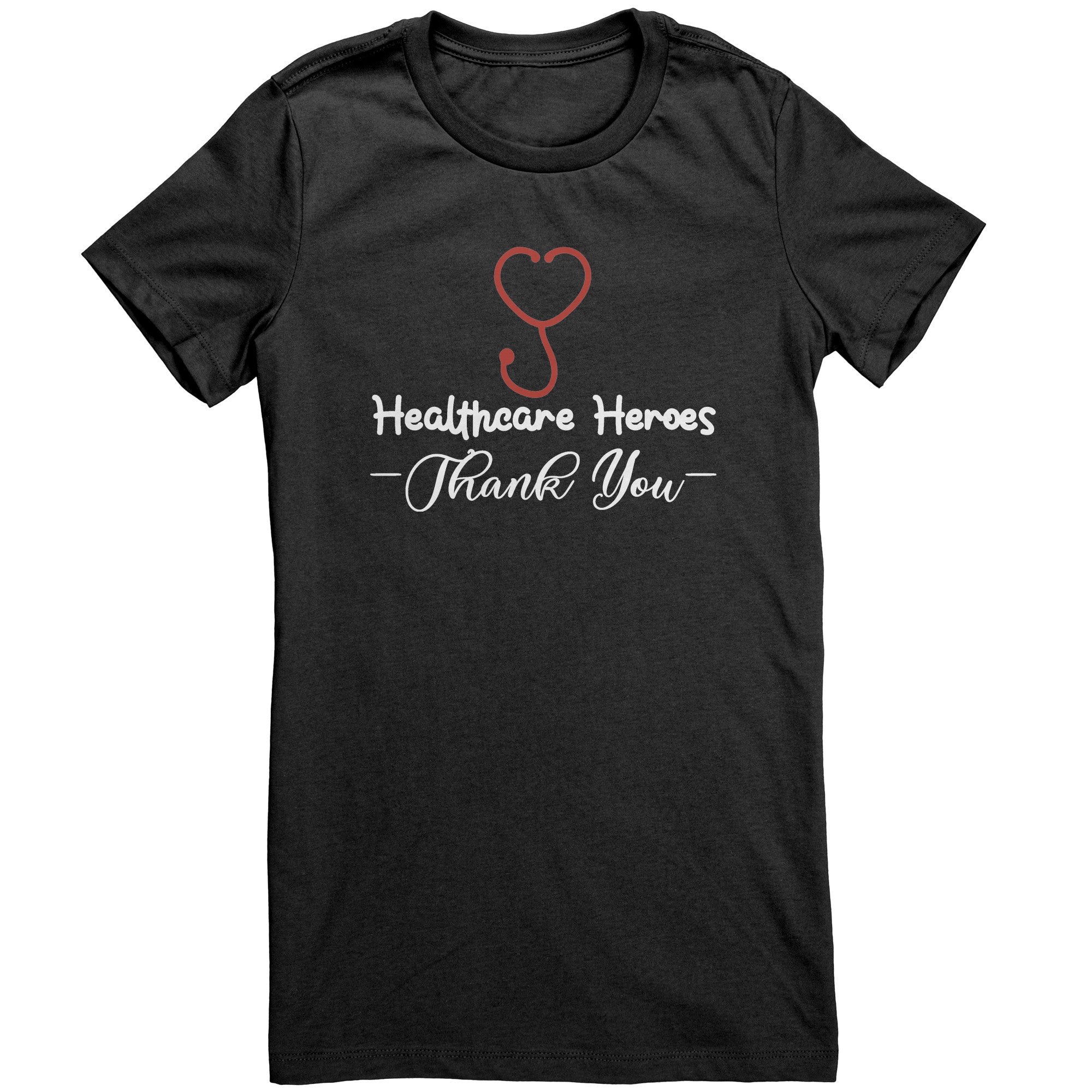Bella Crew Neck Shirt - Healthcare Heroes with Heart Stethoscope Design