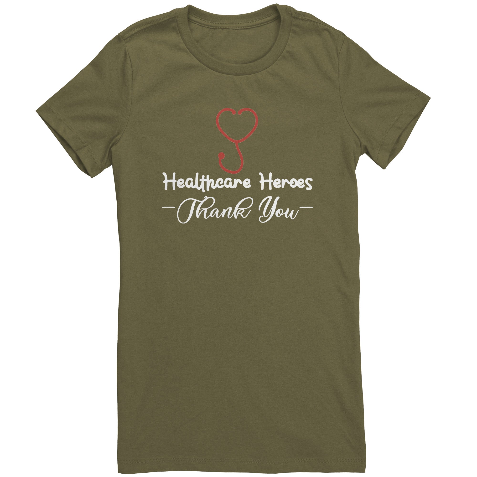 Bella Crew Neck Shirt - Healthcare Heroes with Heart Stethoscope Design
