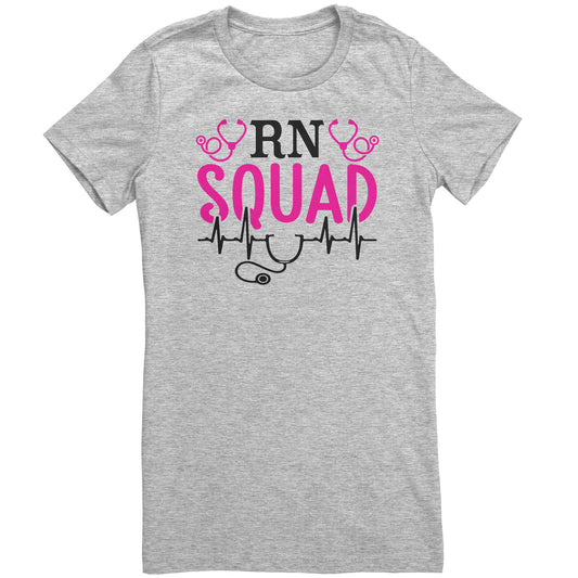 Bella RN Squad Crew Neck T-Shirt - Stethoscope & EKG Design