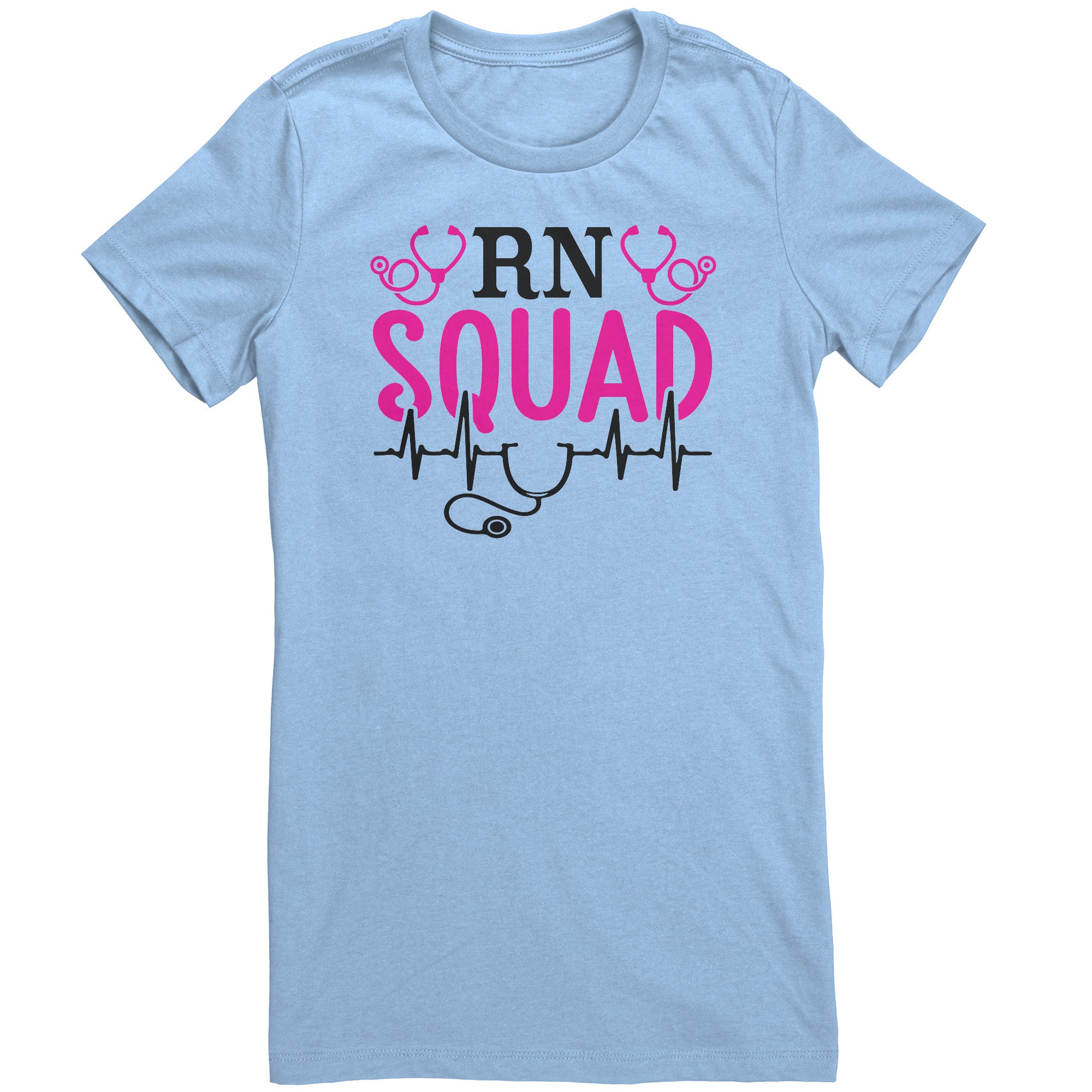 Bella RN Squad Crew Neck T-Shirt - Stethoscope & EKG Design