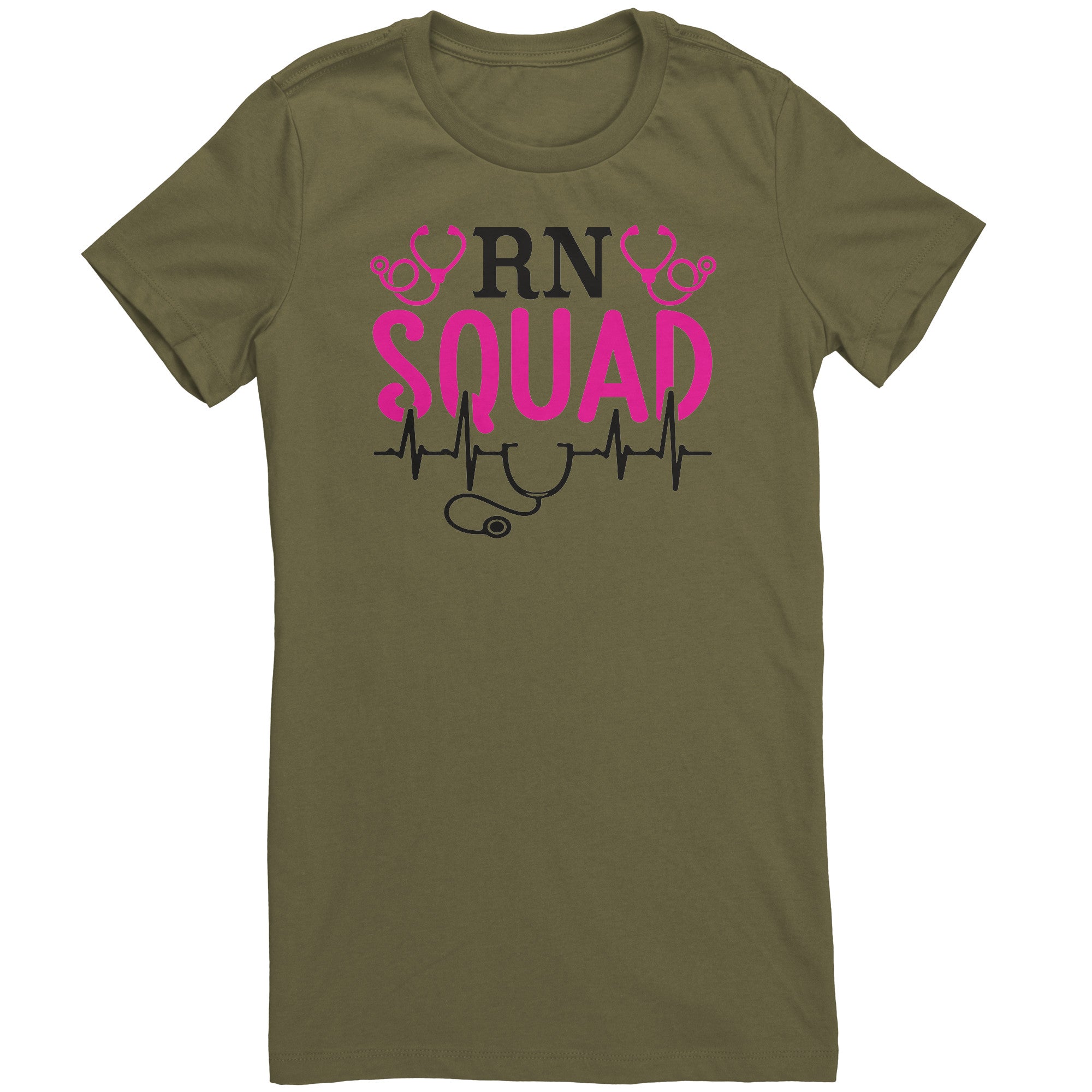 Bella RN Squad Crew Neck T-Shirt - Stethoscope & EKG Design
