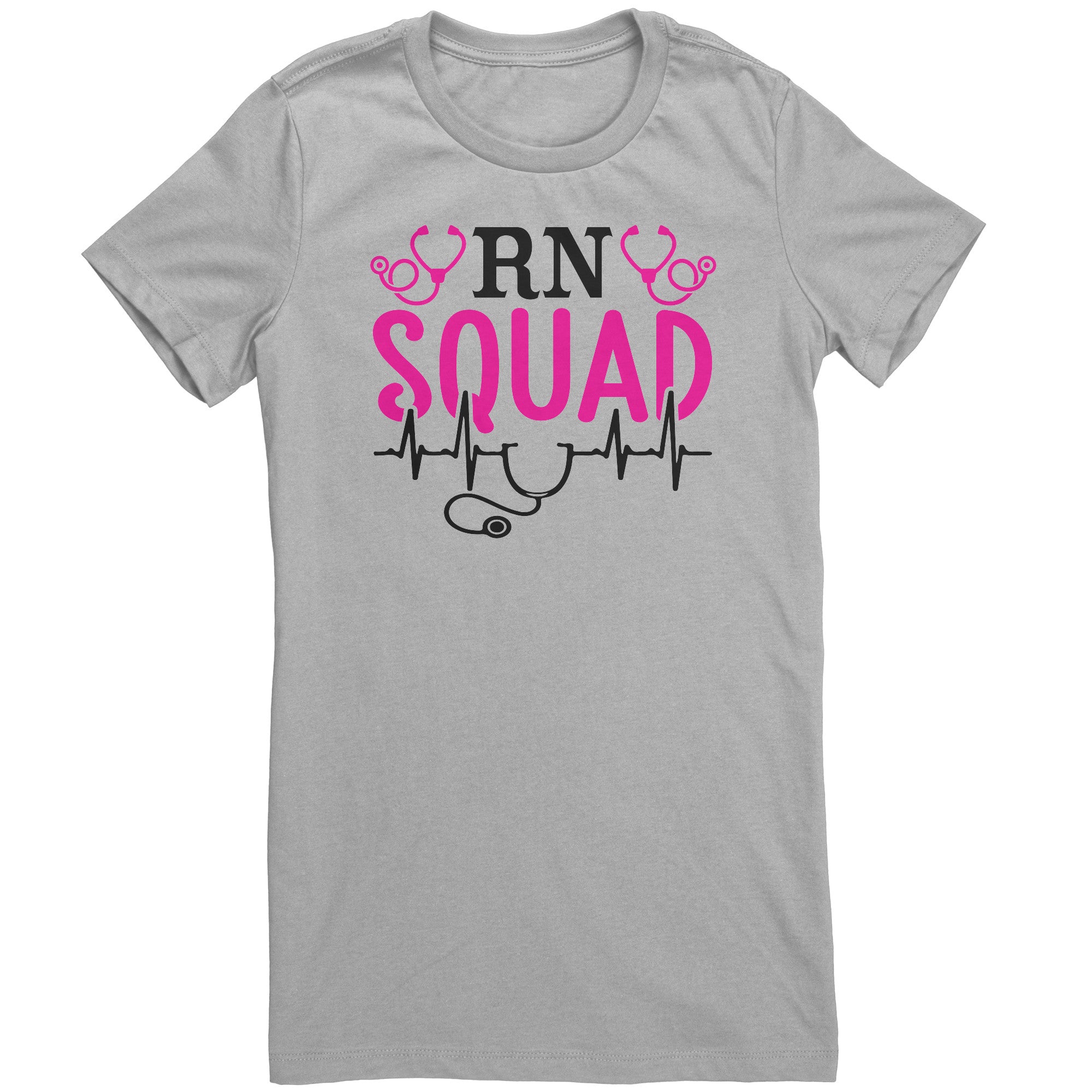 Bella RN Squad Crew Neck T-Shirt - Stethoscope & EKG Design