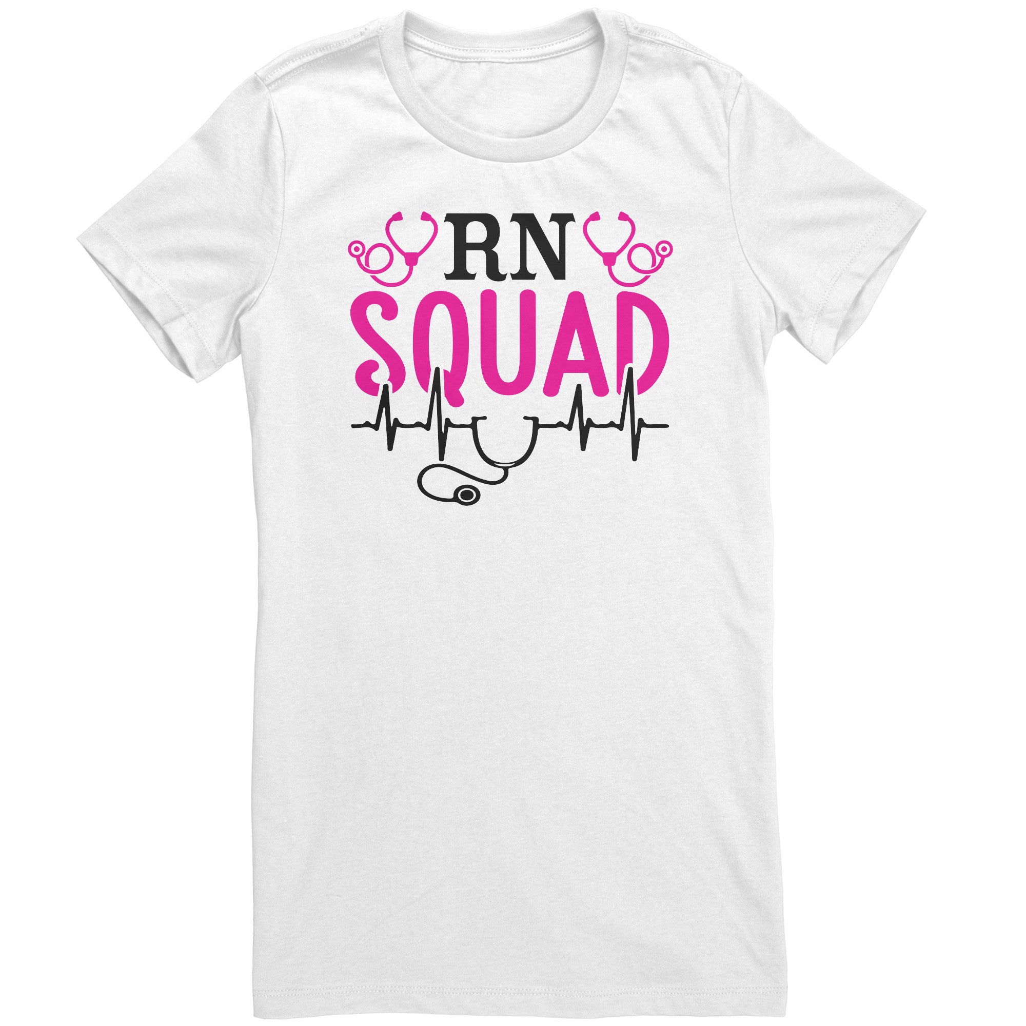 Bella RN Squad Crew Neck T-Shirt - Stethoscope & EKG Design