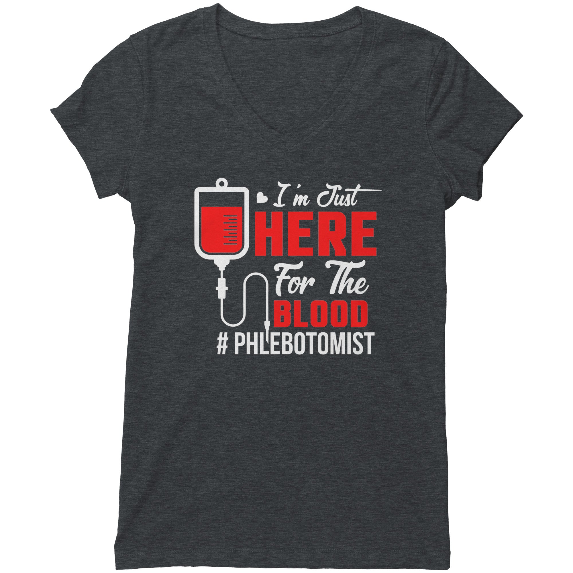Bella Women's V-Neck Phlebotomist T-Shirt - Effortless Style with a Touch of Humor