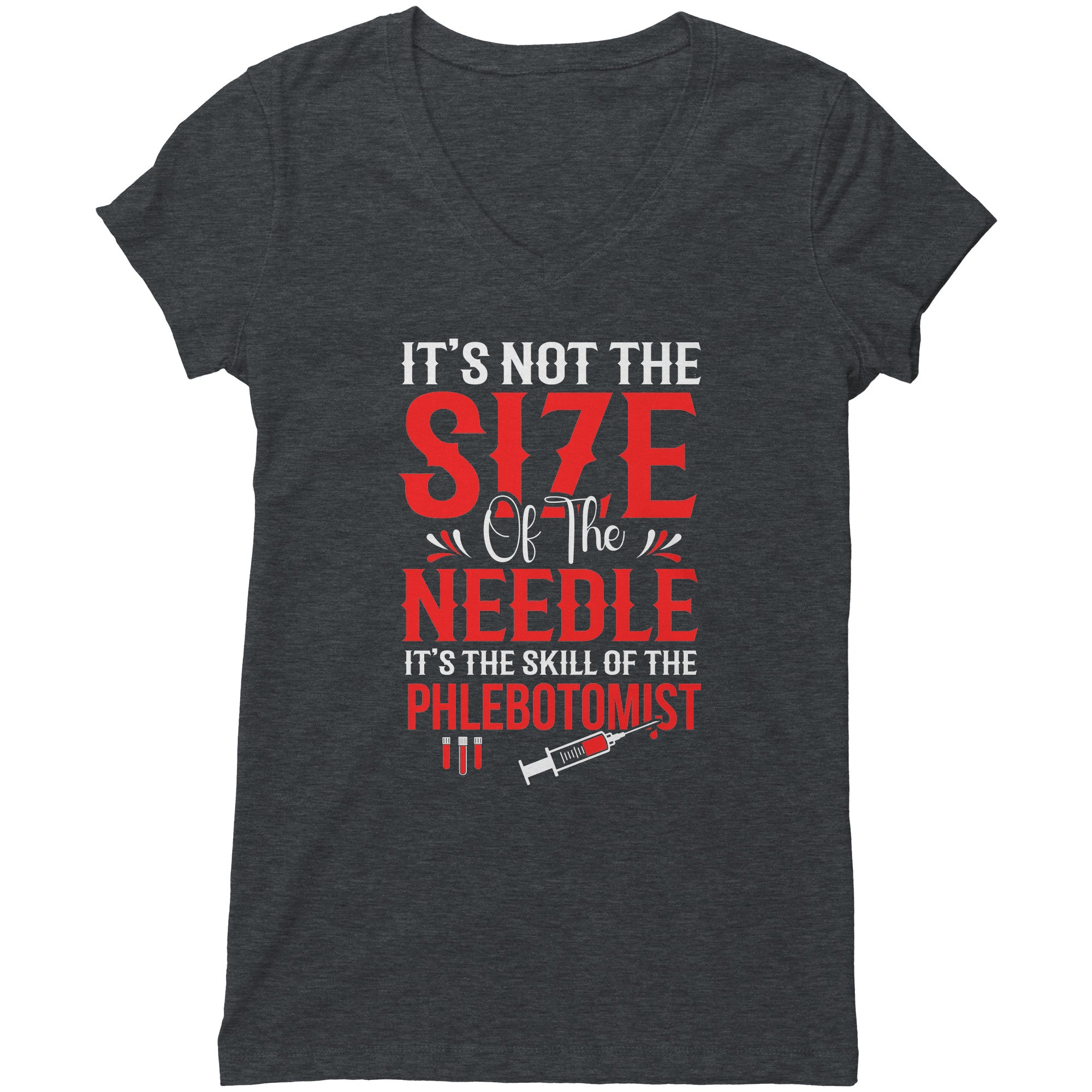 Bella Women's V-Neck Phlebotomist T-Shirt - Effortless Style with a Witty Twist