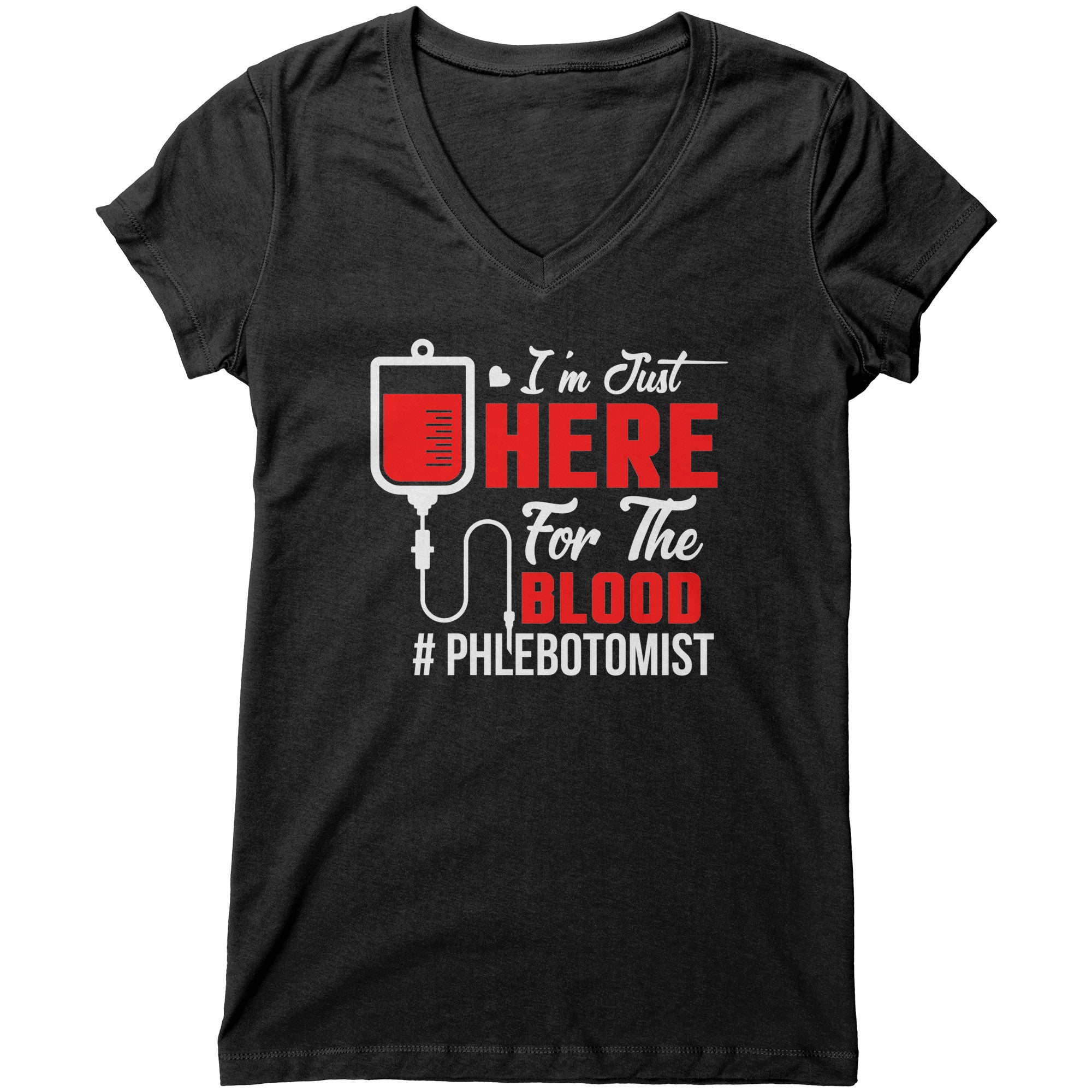 Bella Women's V-Neck Phlebotomist T-Shirt - Effortless Style with a Touch of Humor