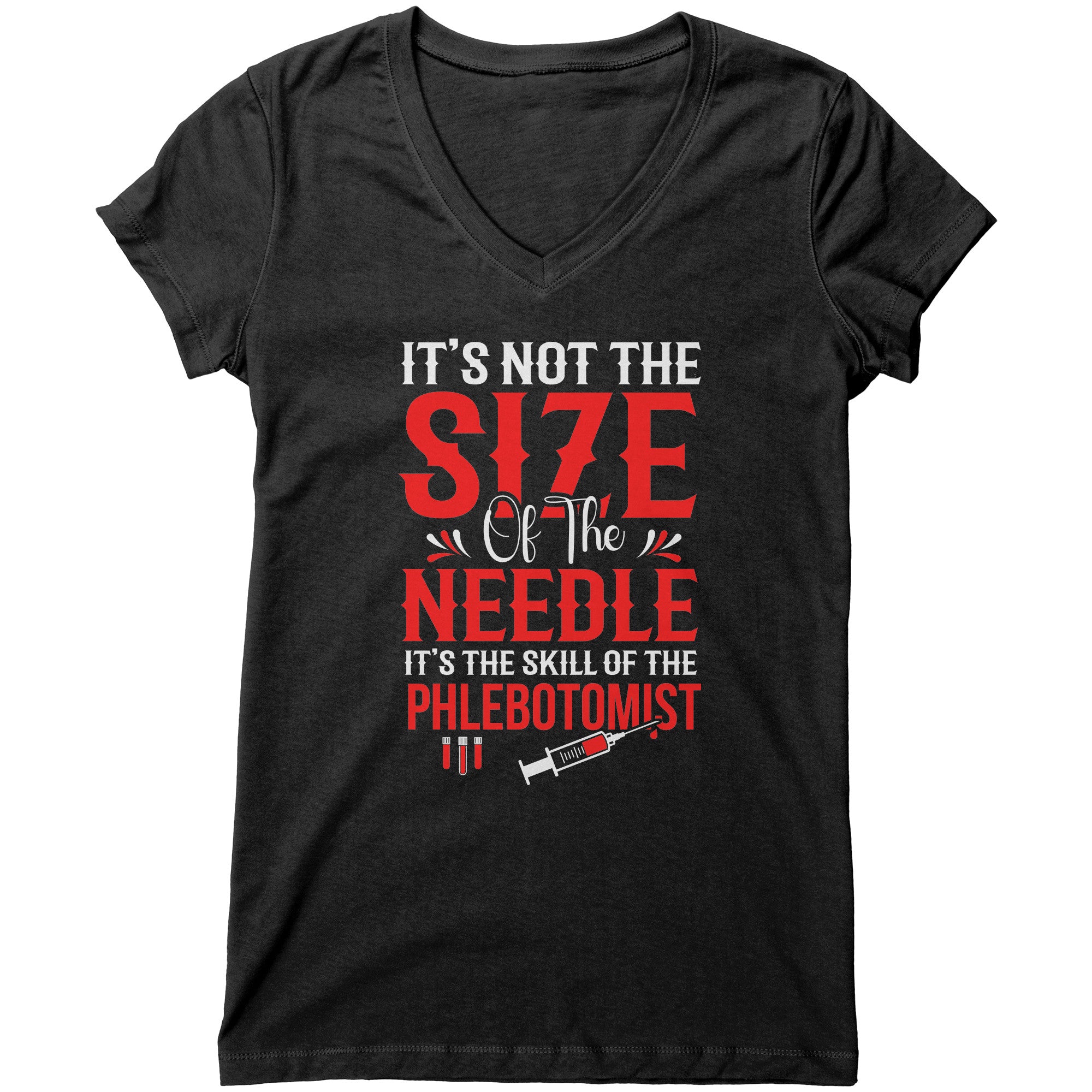 Bella Women's V-Neck Phlebotomist T-Shirt - Effortless Style with a Witty Twist