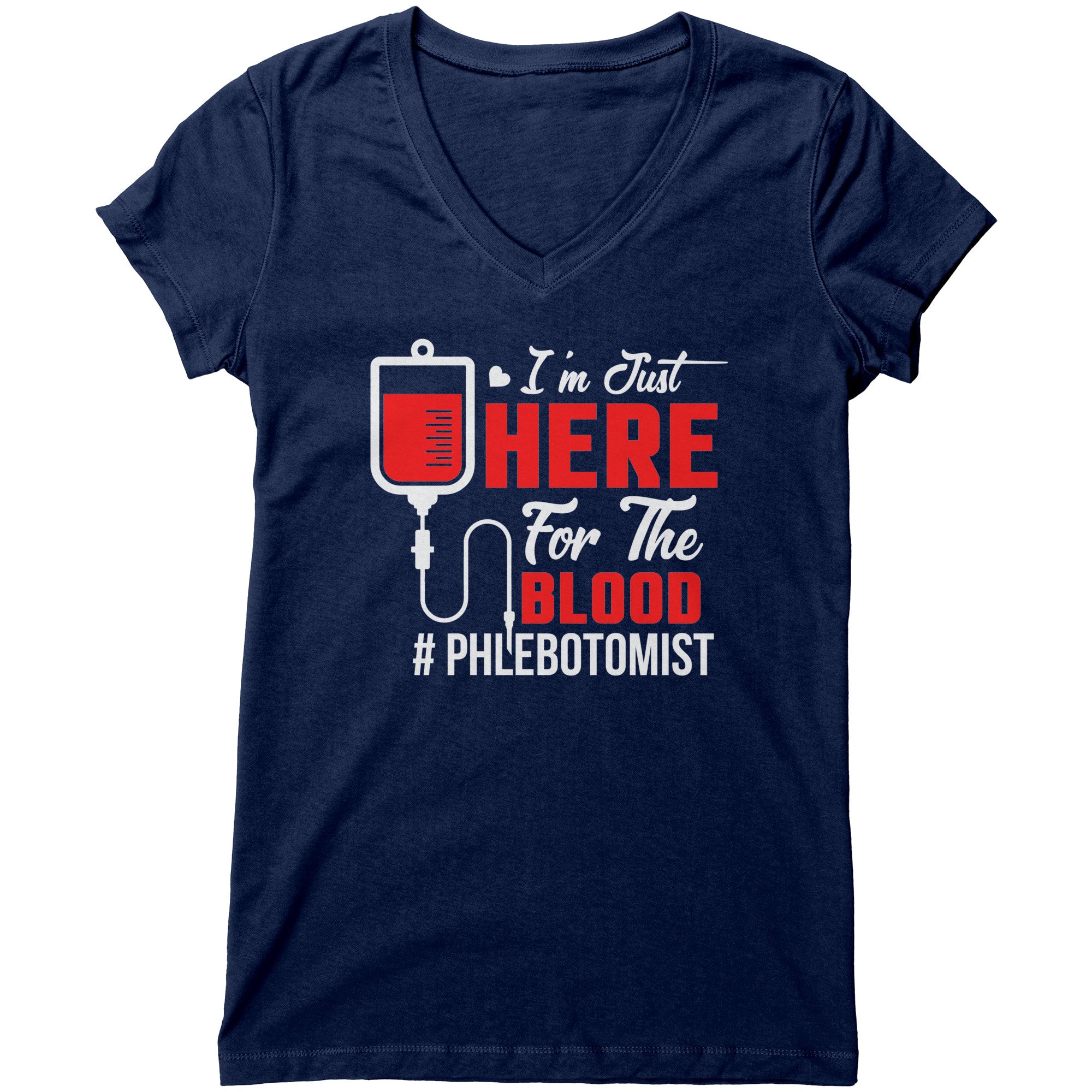 Bella Women's V-Neck Phlebotomist T-Shirt - Effortless Style with a Touch of Humor