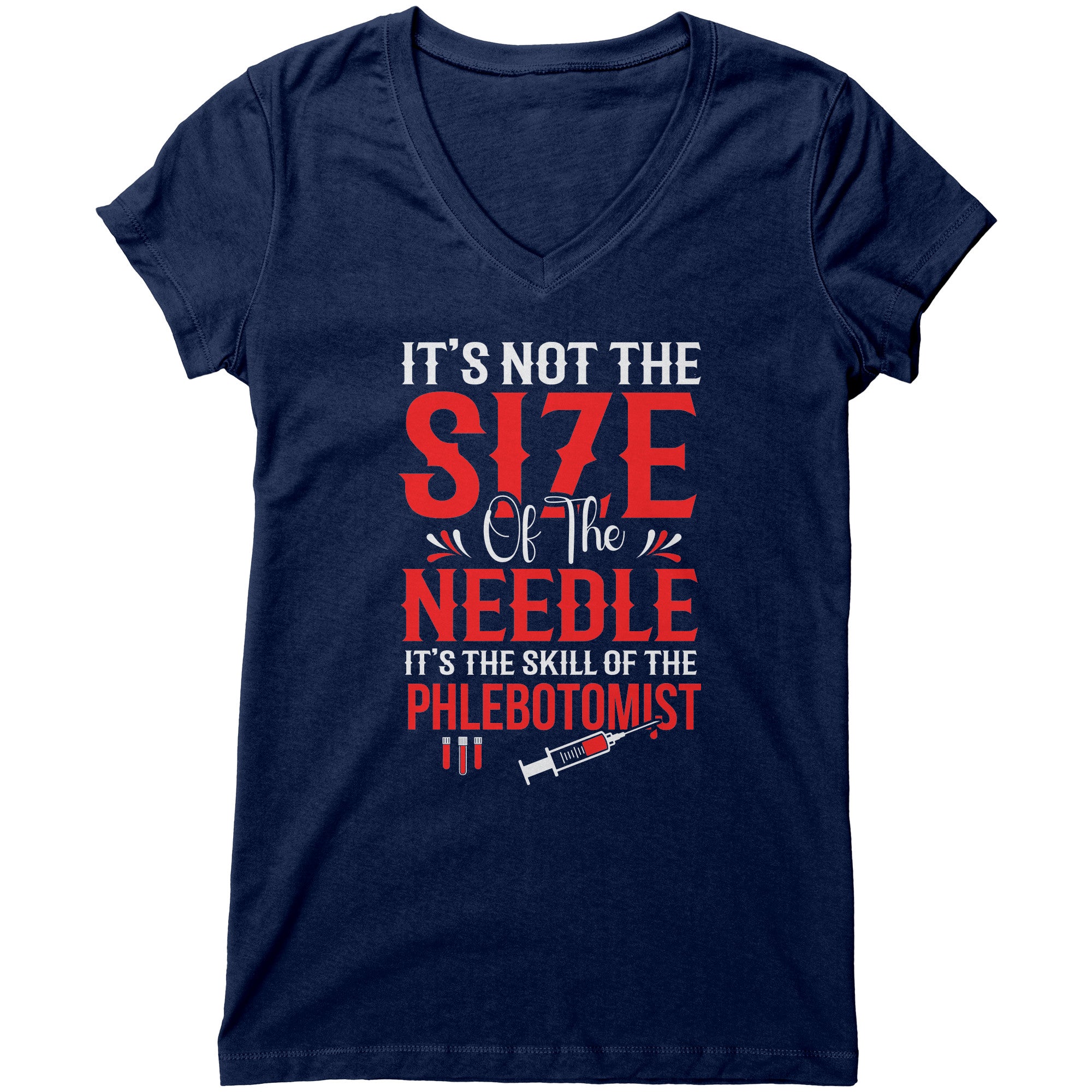 Bella Women's V-Neck Phlebotomist T-Shirt - Effortless Style with a Witty Twist