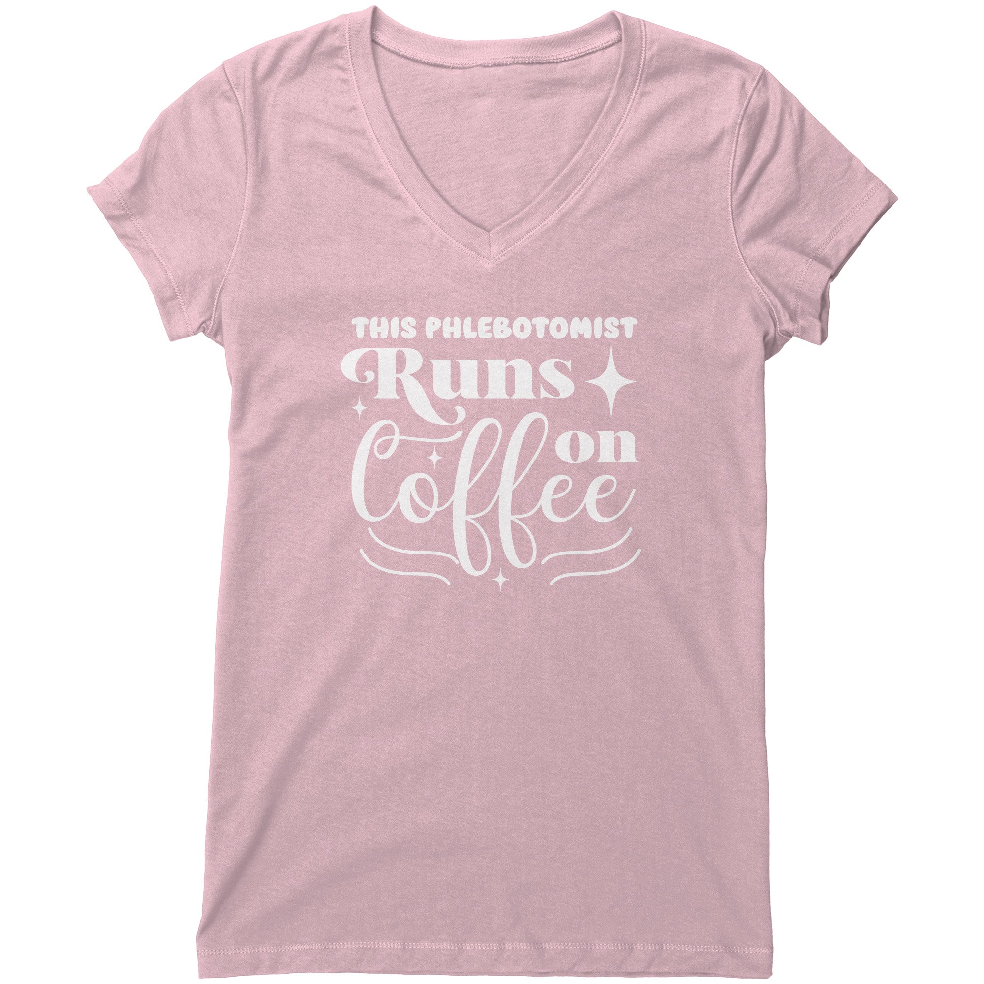 Bella Women's V-Neck Phlebotomist T-Shirt - Fuel Your Day with Style and Coffee