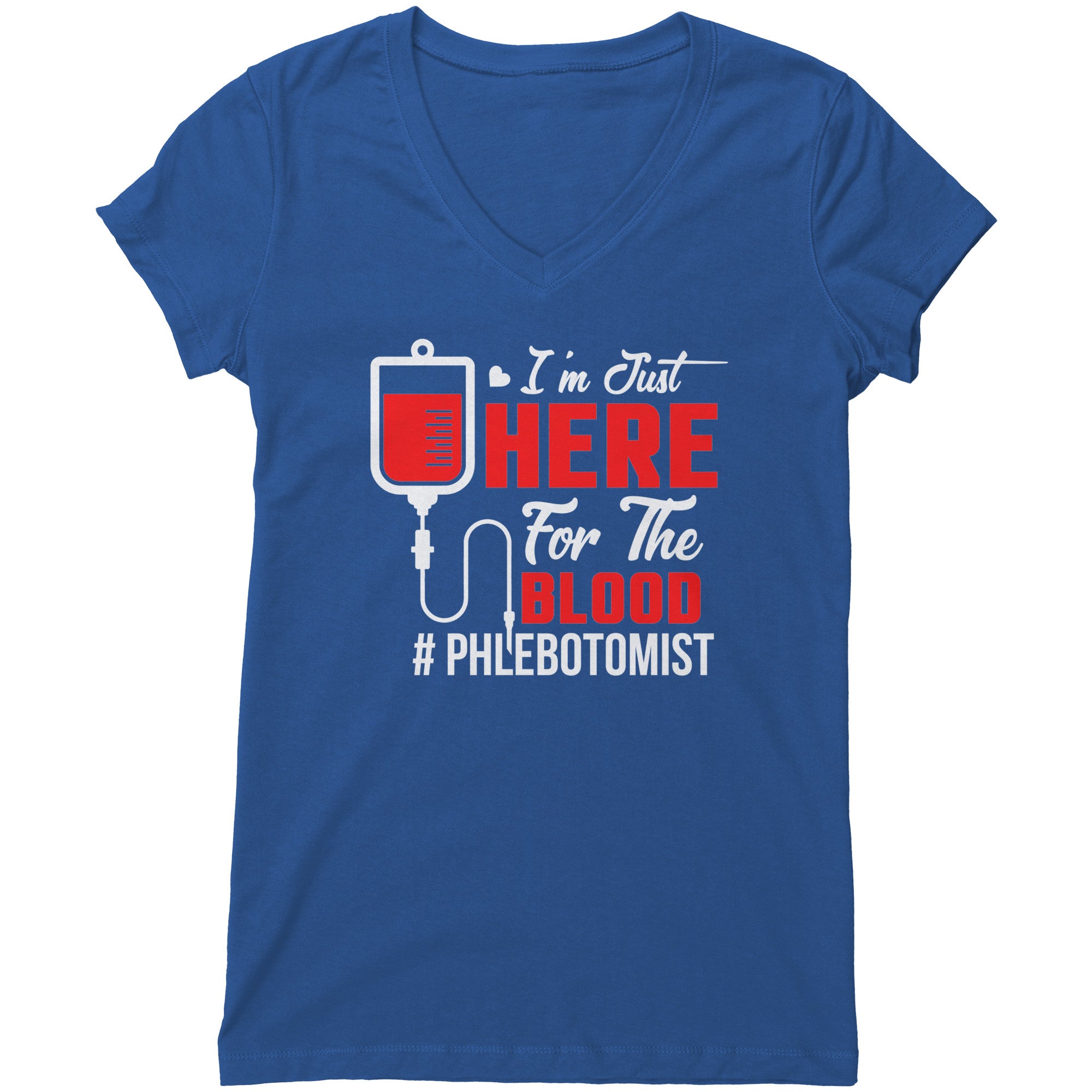 Bella Women's V-Neck Phlebotomist T-Shirt - Effortless Style with a Touch of Humor
