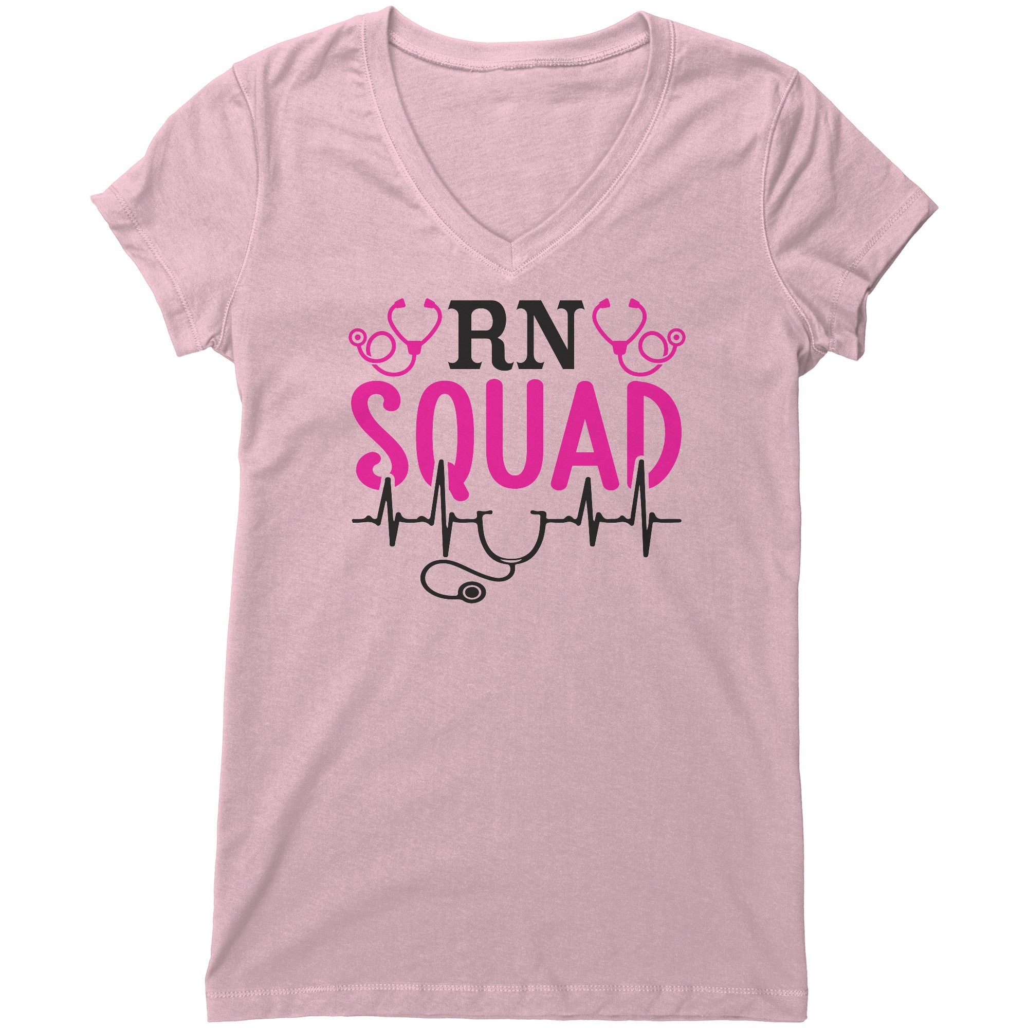 Bella Women's V-Neck 'RN Squad' T-Shirt: Modern Comfort for the Nursing Professional
